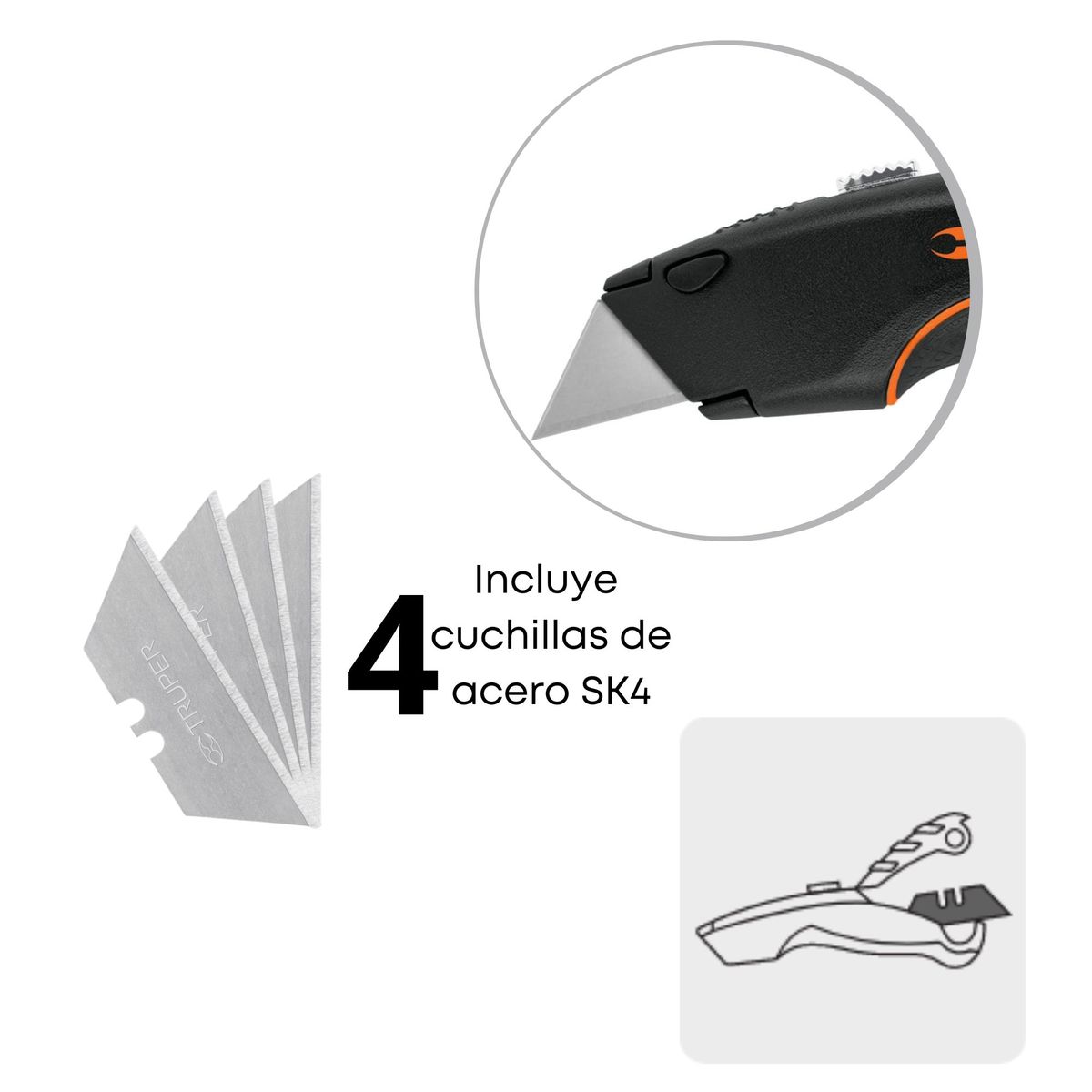 TRUPER - Cutter profesional Retráctil 7pulg Rudo Truper