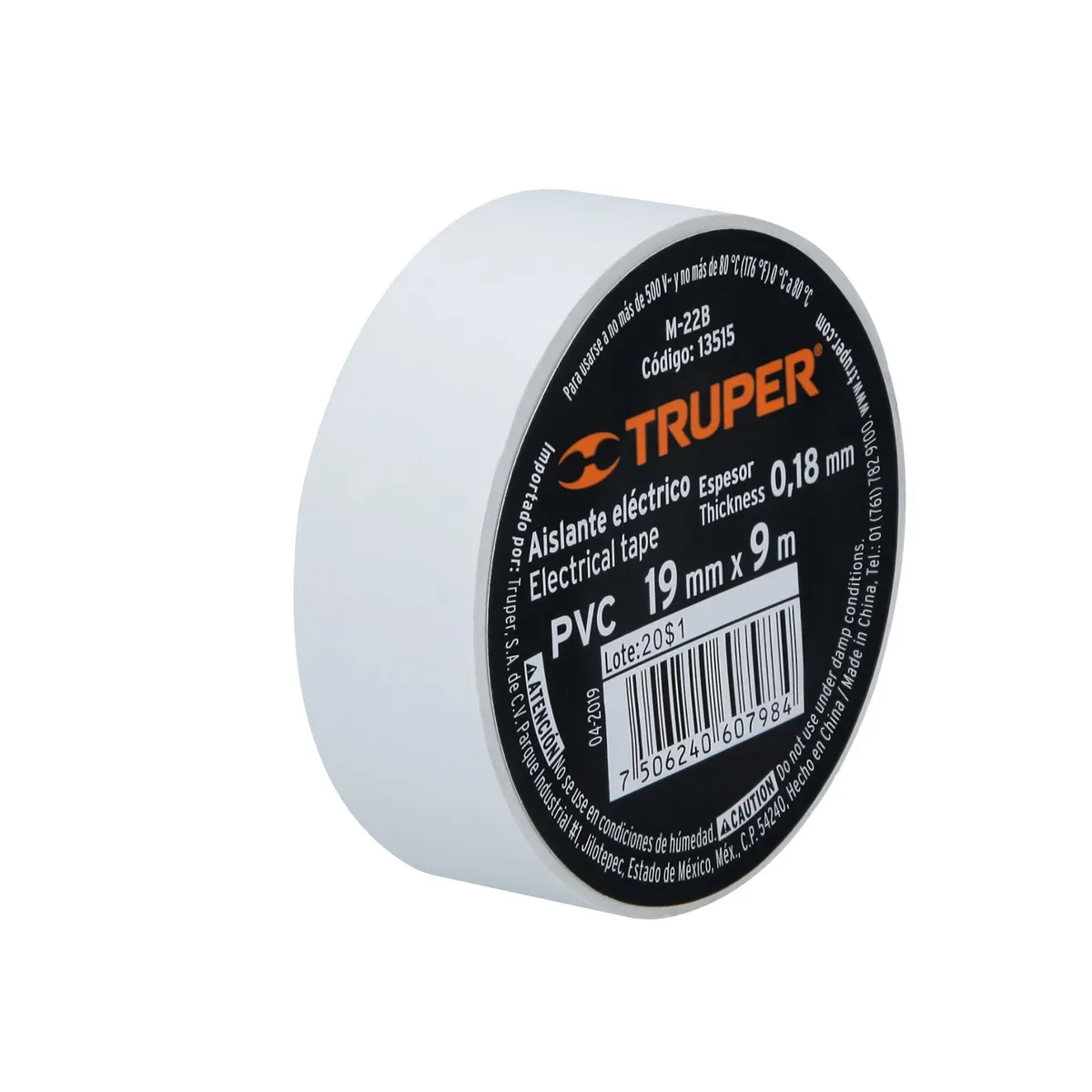 TRUPER - Cinta aislante truper 19mm x 9m - BLANCO