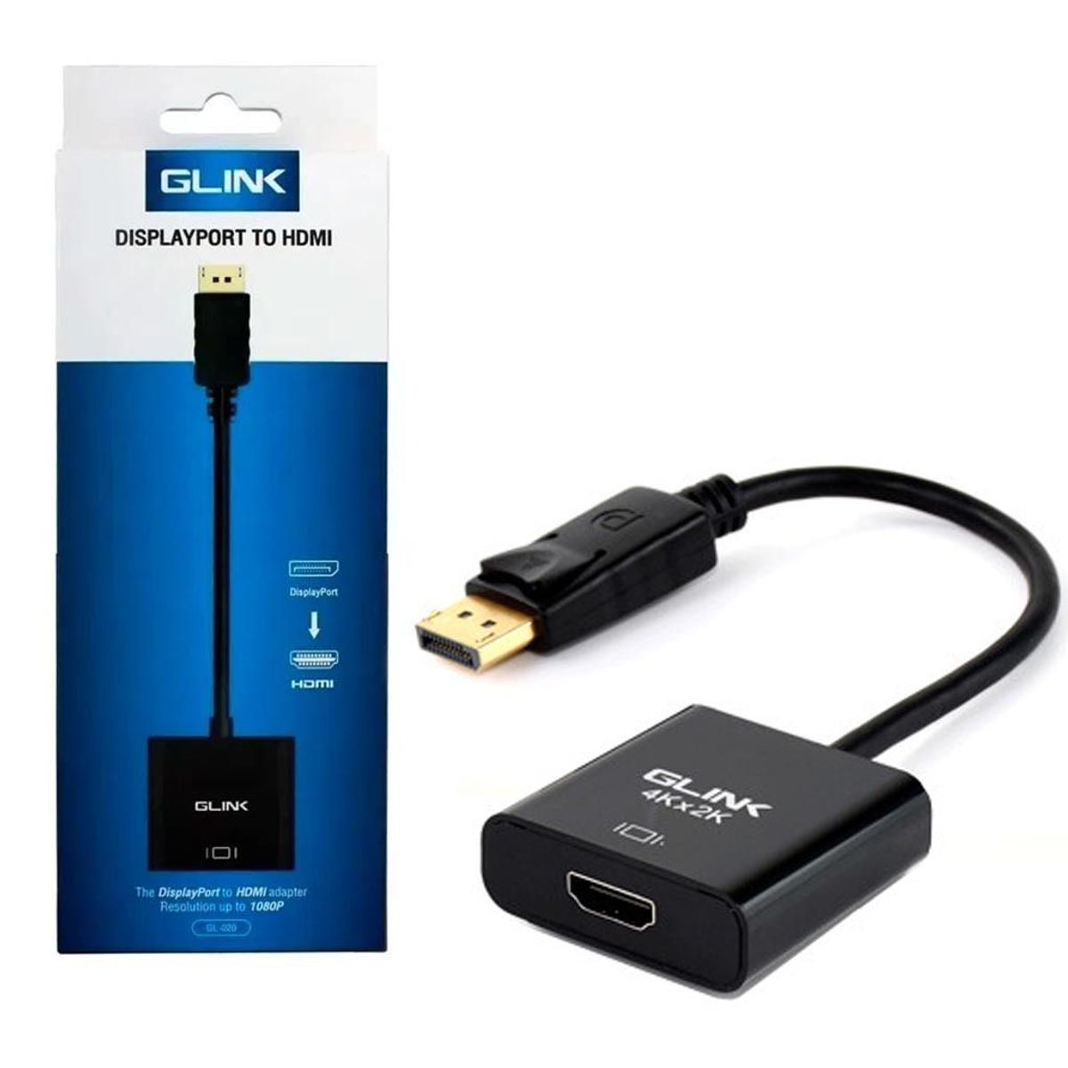 GENERICO - Adaptador Convertidor DisplayPort a HDMI GLINK 4k ultra HD Dp A HDMI