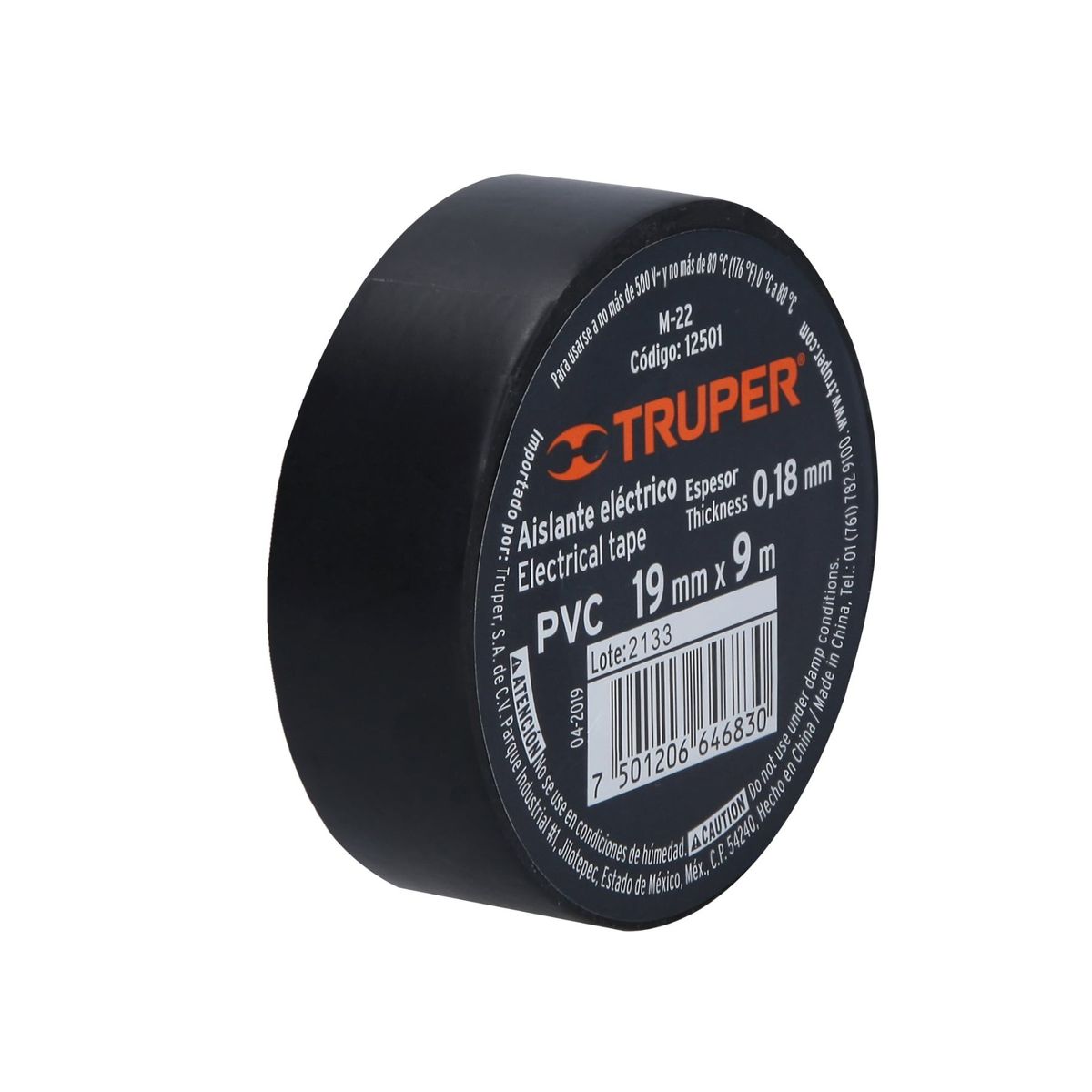 TRUPER - Cinta aislante truper 19mm x 9m - NEGRO