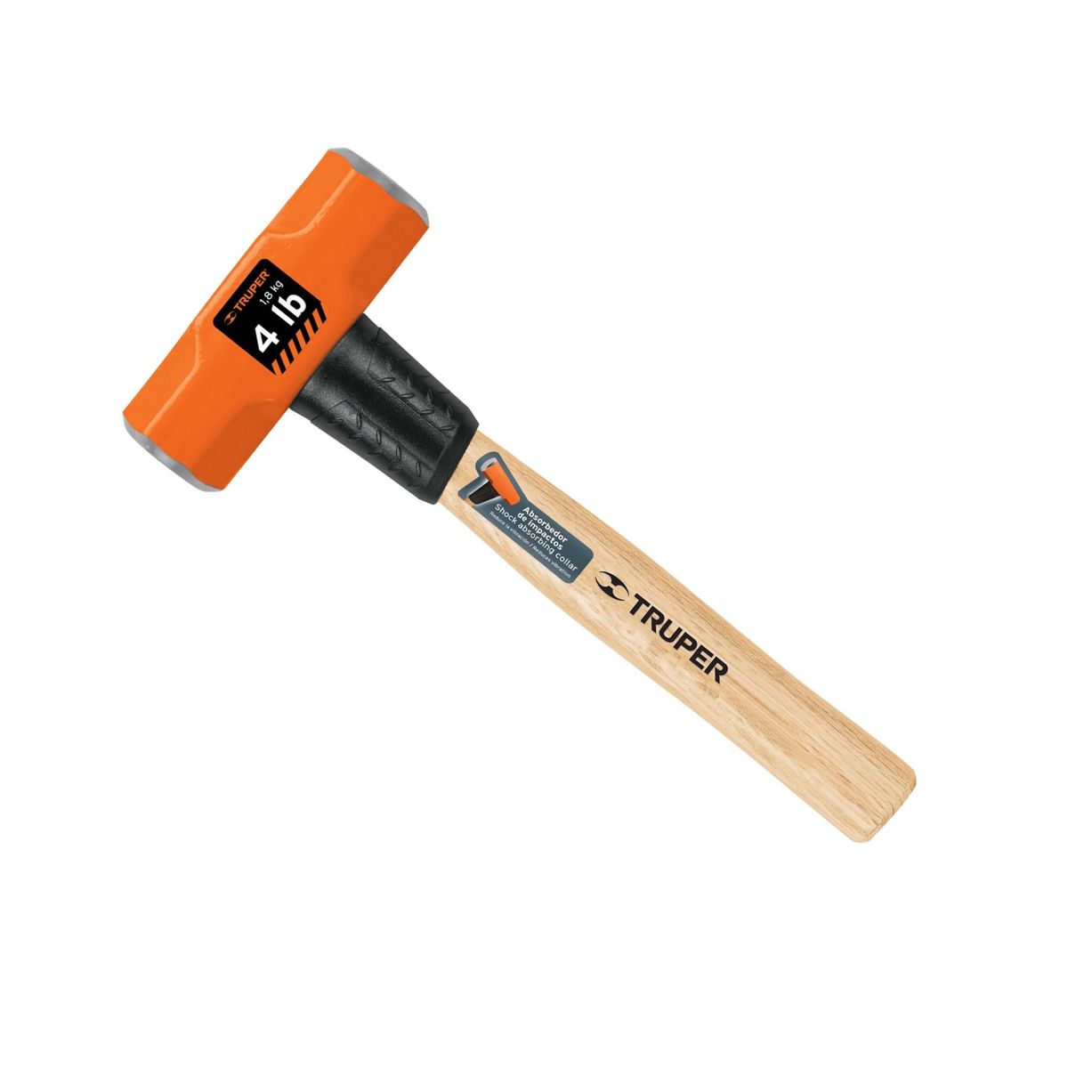 Truper - Comba octagonal 4 lb, mango de madera 12", Truper