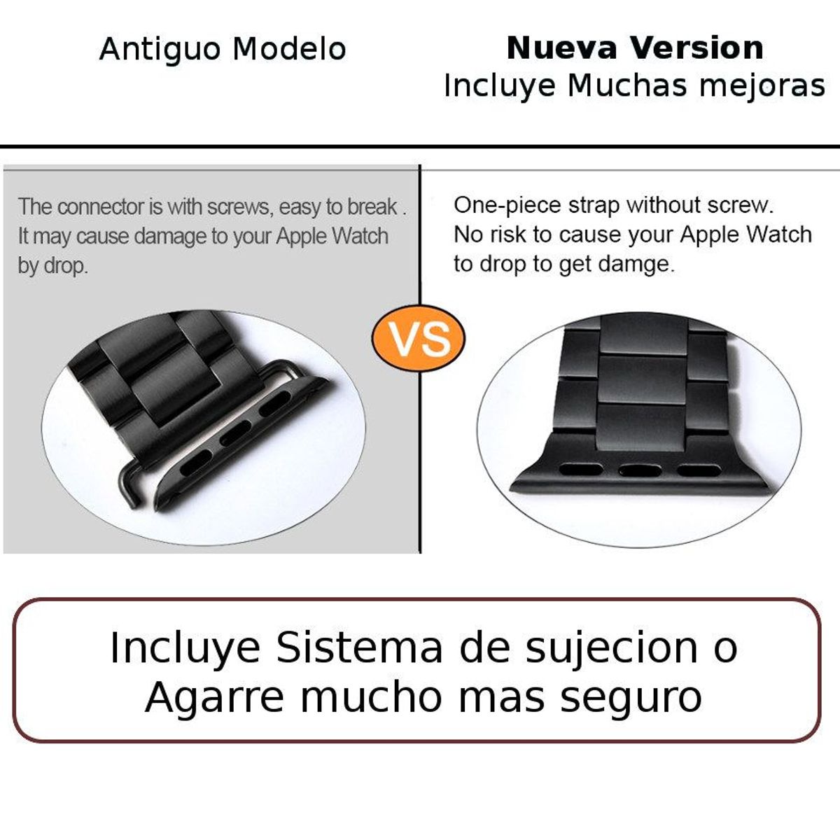 GENERICO - Correa Acero Inoxidabl iWatch Apple Watch 45 44 42 mm Serie 7 6 5 4 Se