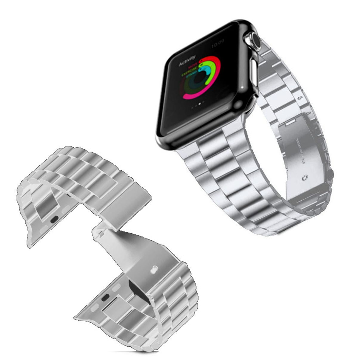 GENERICO - Correa Acero Inoxidabl iWatch Apple Watch 45 44 42 mm Serie 7 6 5 4 Se