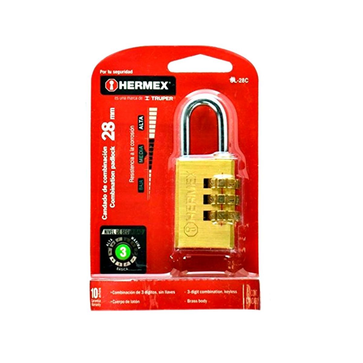 HERMEX - Candado Hermex 28mm