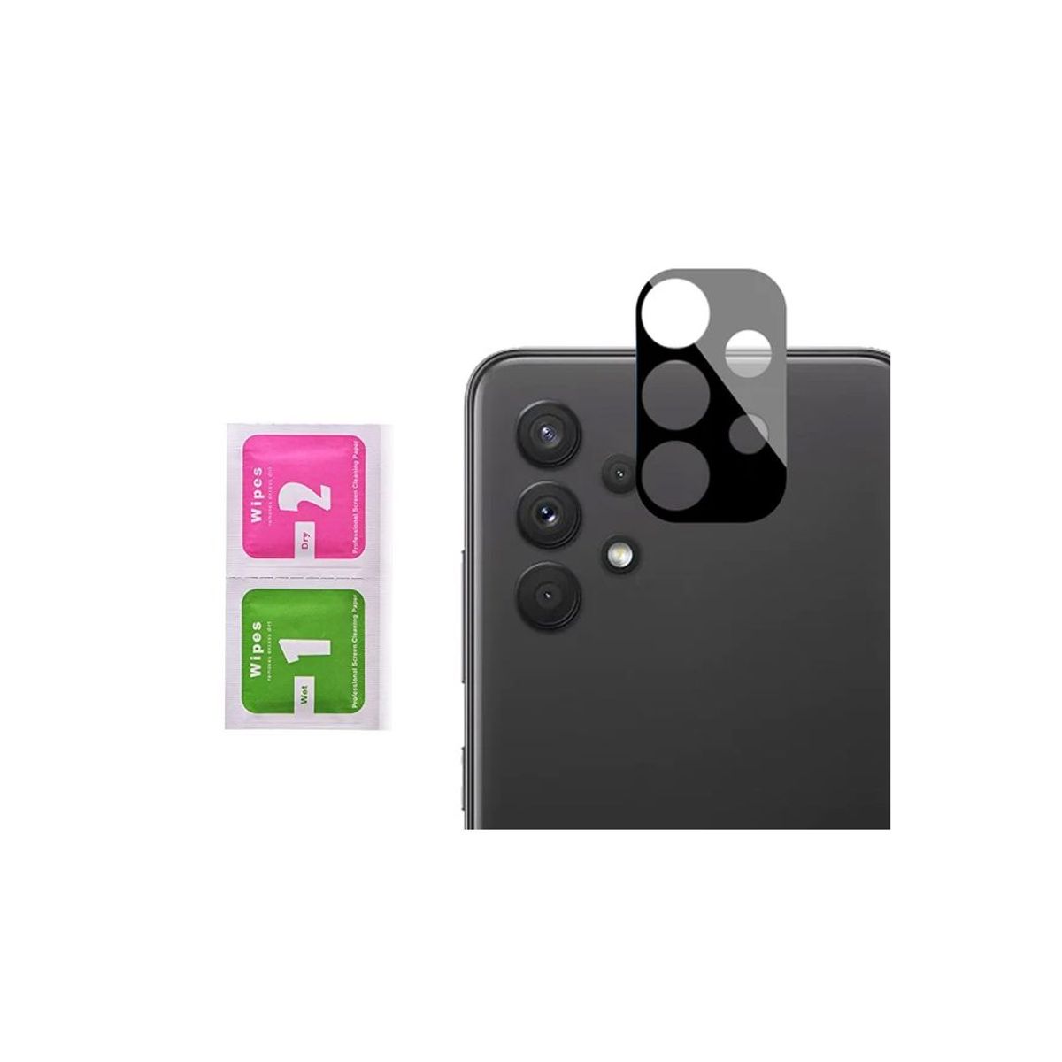 GENERICO - Vidrio Protector de Cámara para Samsung A32 Negro