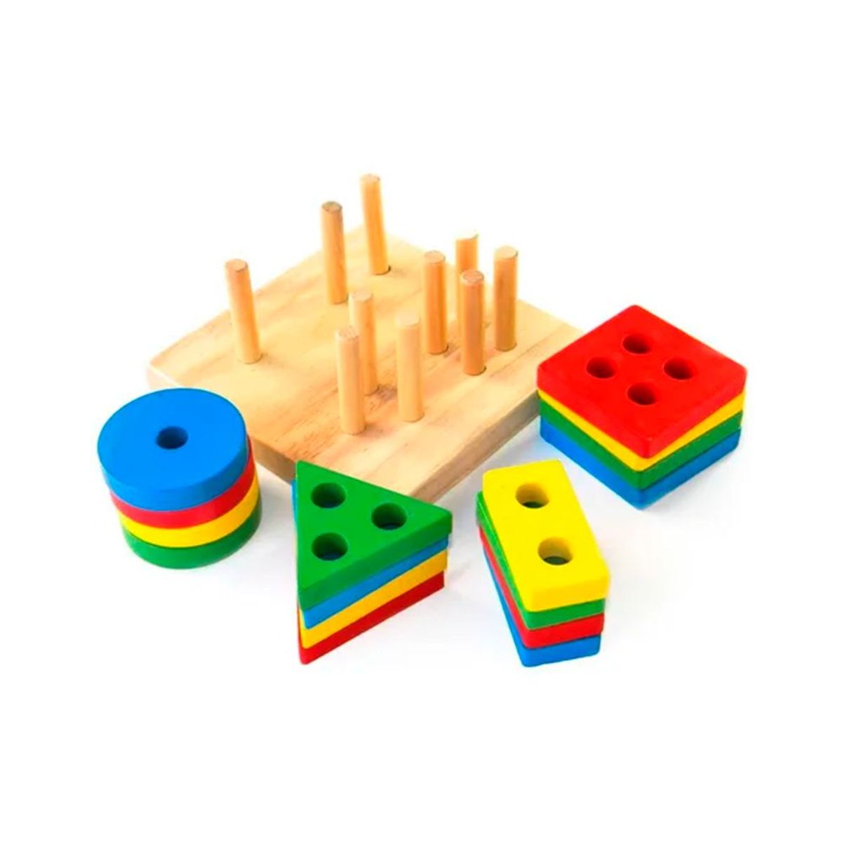 GENERICO - Juguete Didáctico de Encaje de 4 Figuras Geométricas