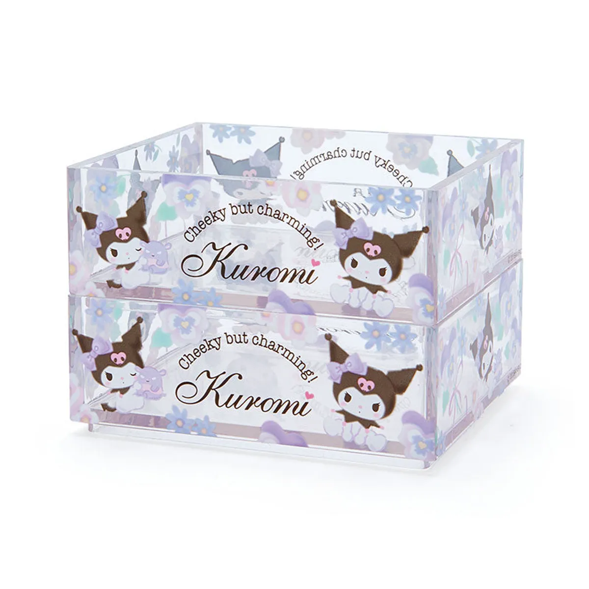 SANRIO - Sanrio - Set de 2 Cajitas Organizadora Apilables Kuromi Flowers