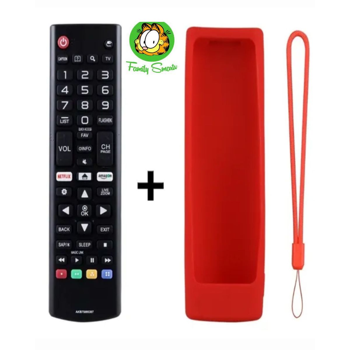 GENERICO - Control Remoto para Lg Smart tv  Funda de SIlicona Color Rojo