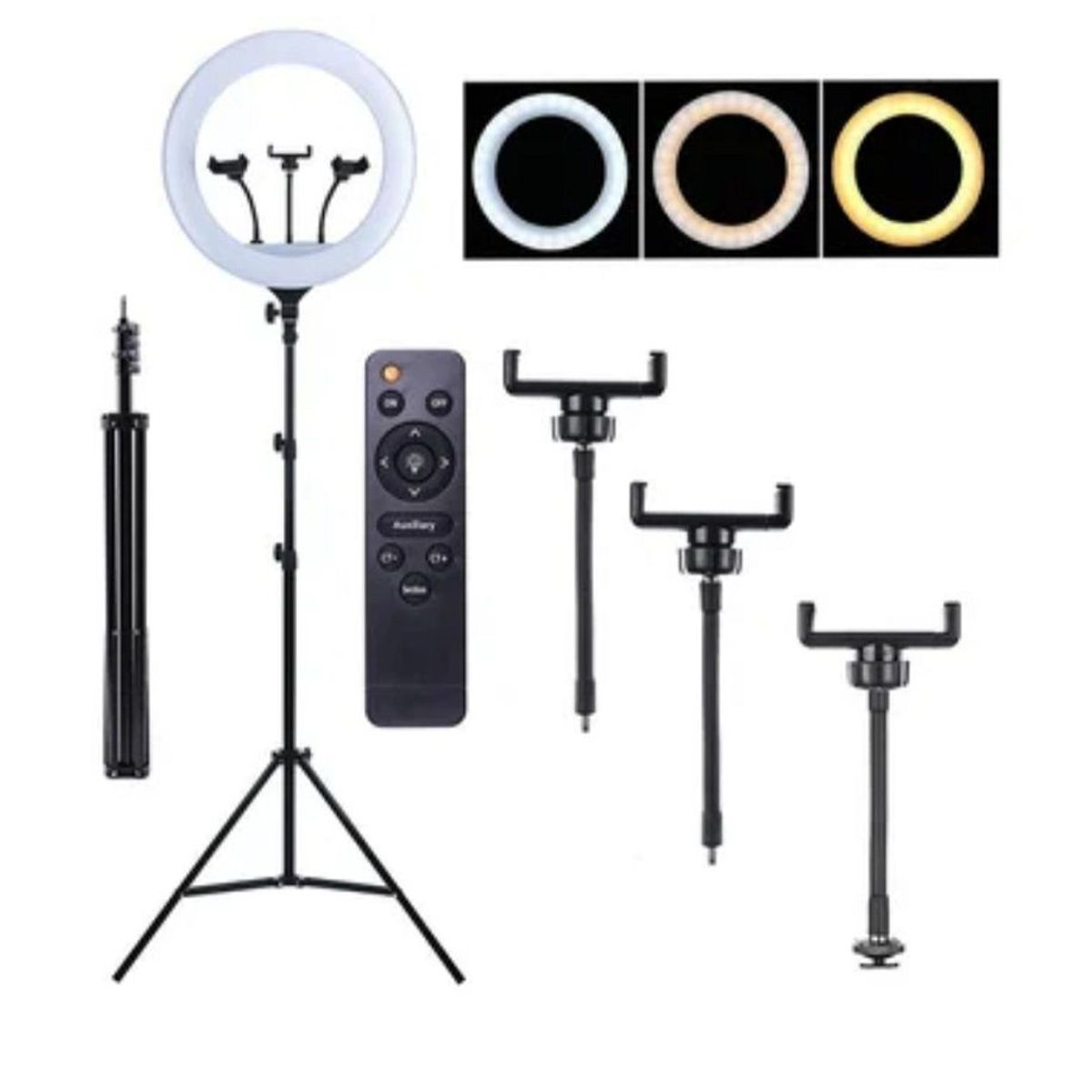 GENERICO - Aro Anillo Luz Led 45 CM Fotografía y Video + Trípode + Control