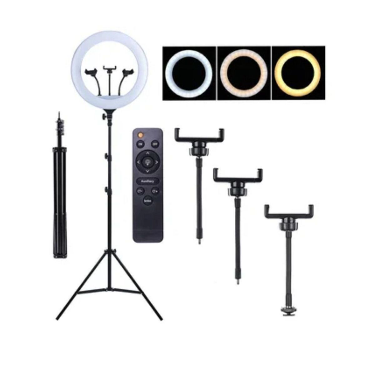 GENERICO - Aro Anillo Luz Led 45 CM Fotografía y Video + Trípode + Control