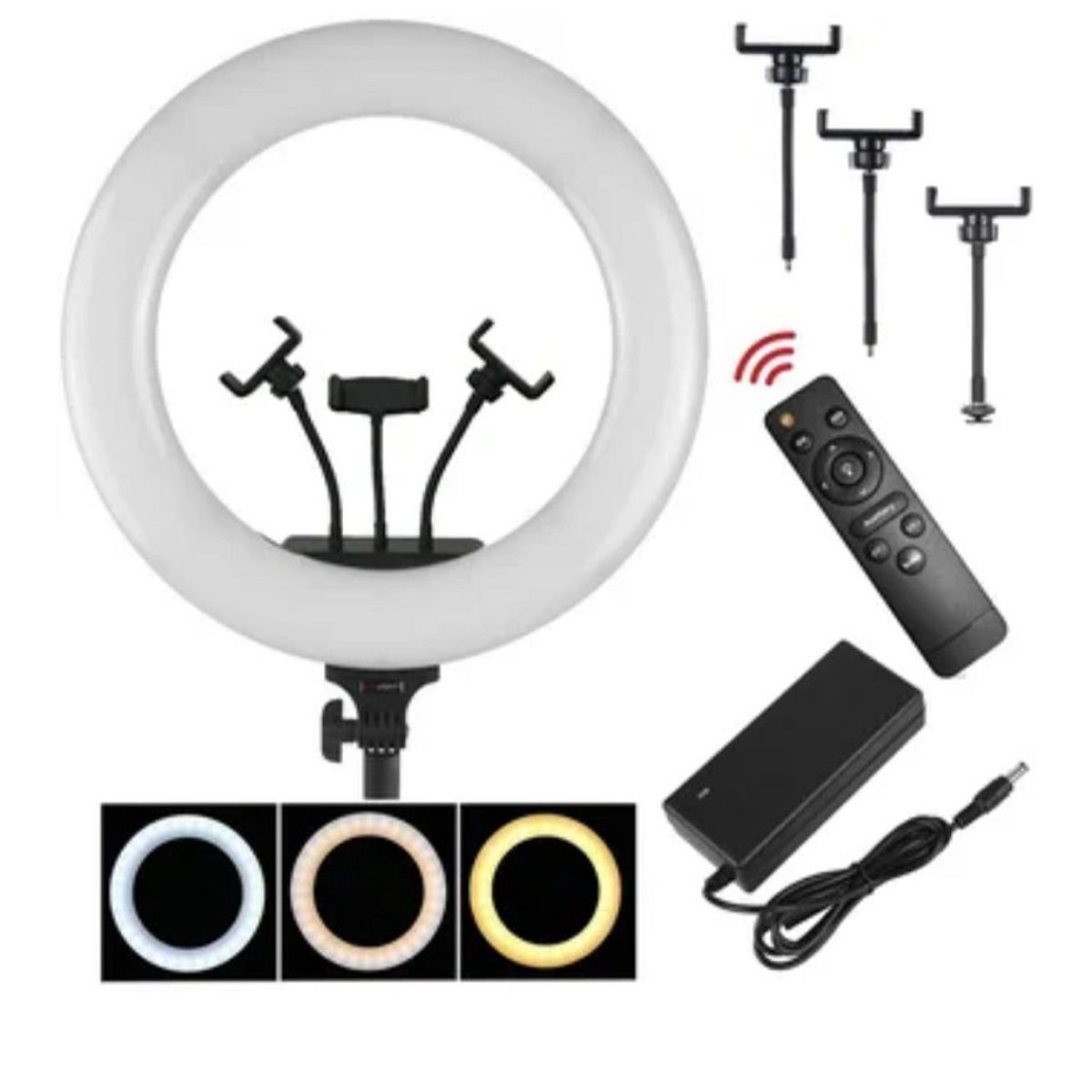 GENERICO - Aro Anillo Luz Led 45 CM Fotografía y Video + Trípode + Control