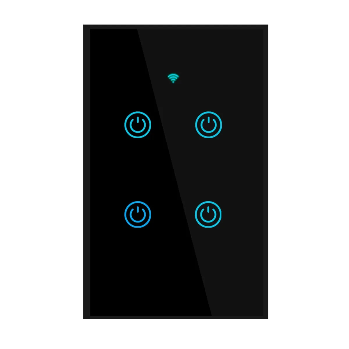 OEM - Interruptor Inteligente Wifi Táctil 4 Botones Con/Sin Neutro Negro