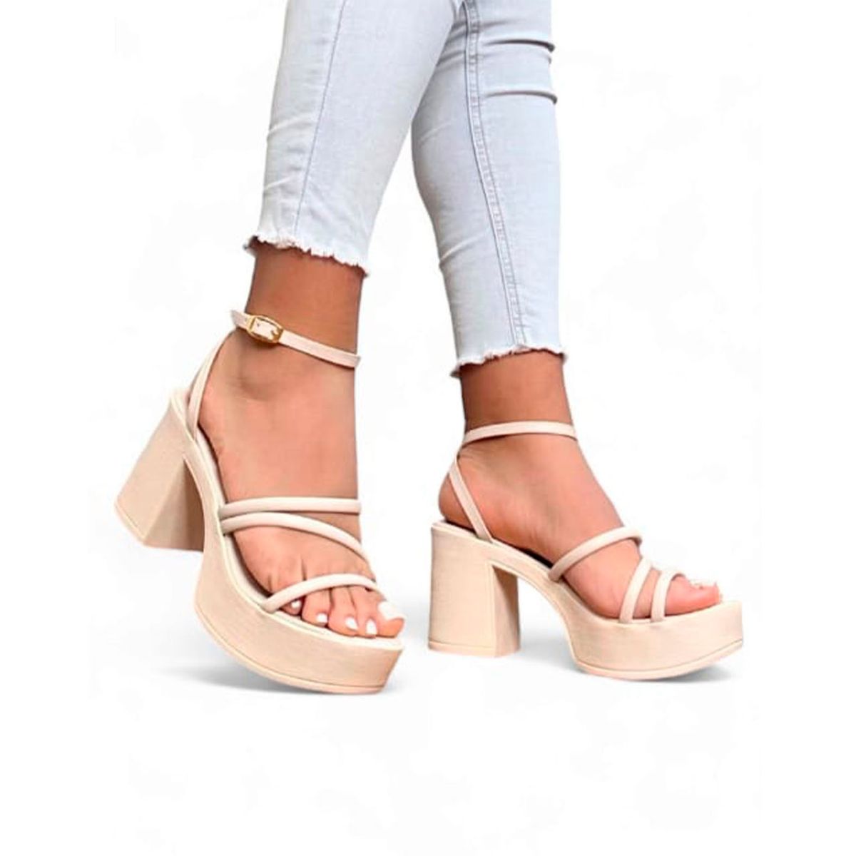 GENERICO - Sandalia Mujer Power Party Color Hueso