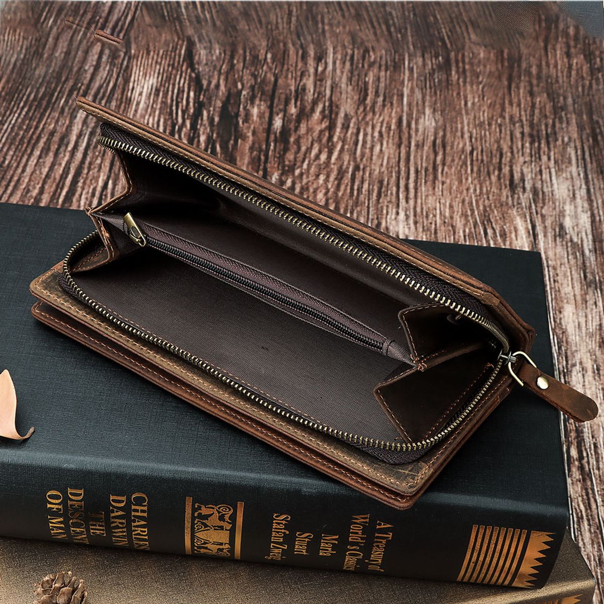 ARMUZ - Billetera de Cuero Vacuno De Alta Gama Ejecutiva BP955 con RFID Hombre