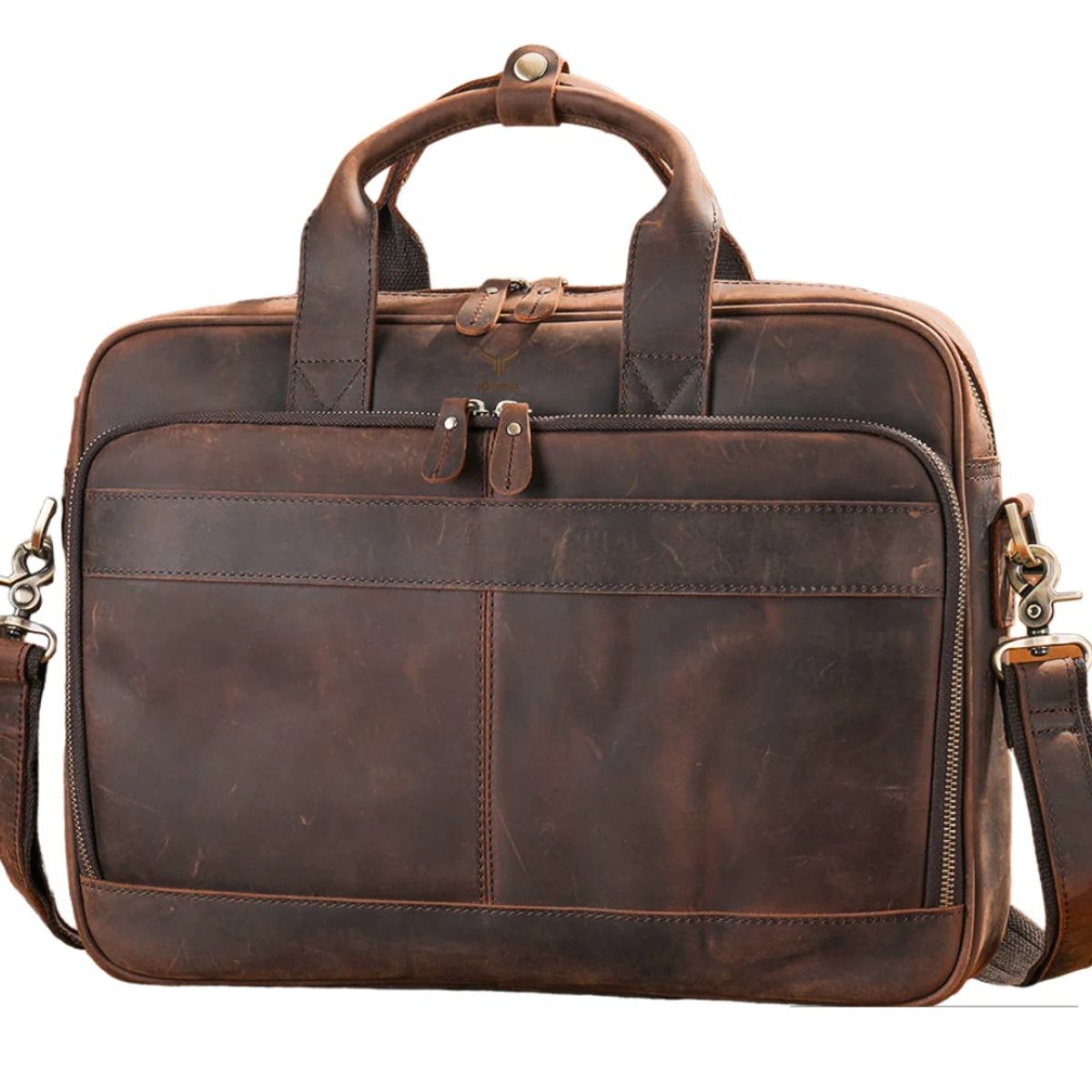 ARMUZ - Maletín de Cuero Vacuno Harrison 8368 (Para Laptop 15")