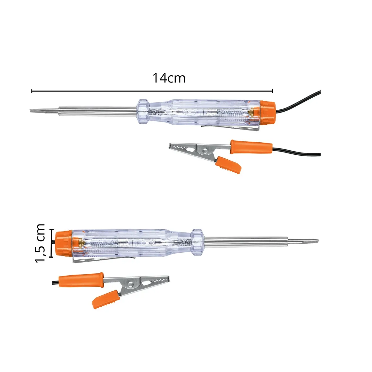 TRUPER - Probador de corriente circuitos 6 -12V,  DC, Caimán desarmador, Truper