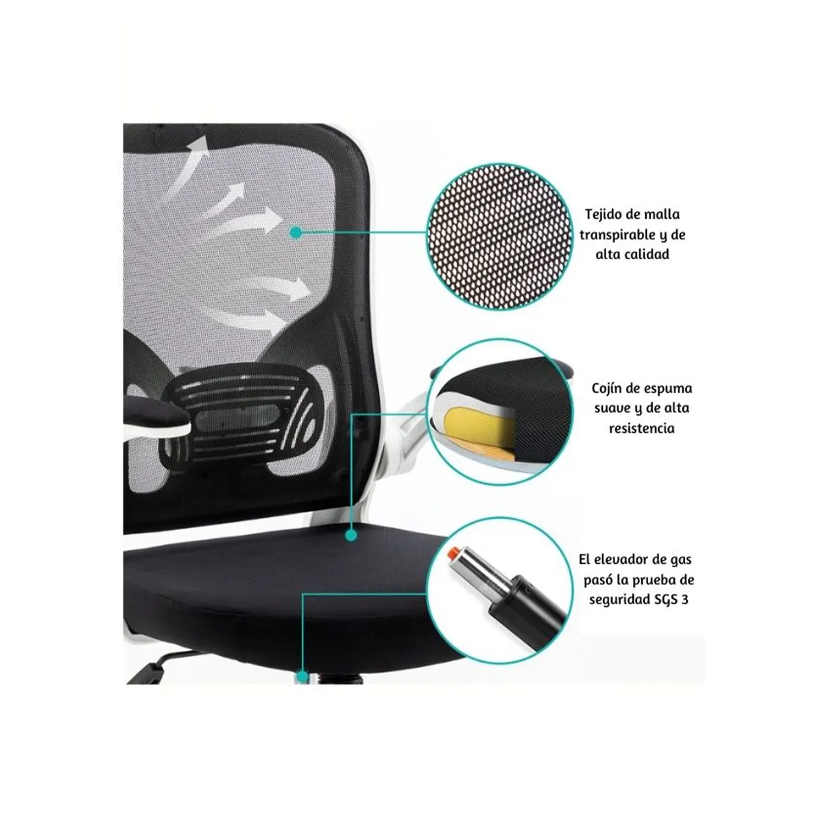 GENERICO - Silla ergonómica giratoria Century negro