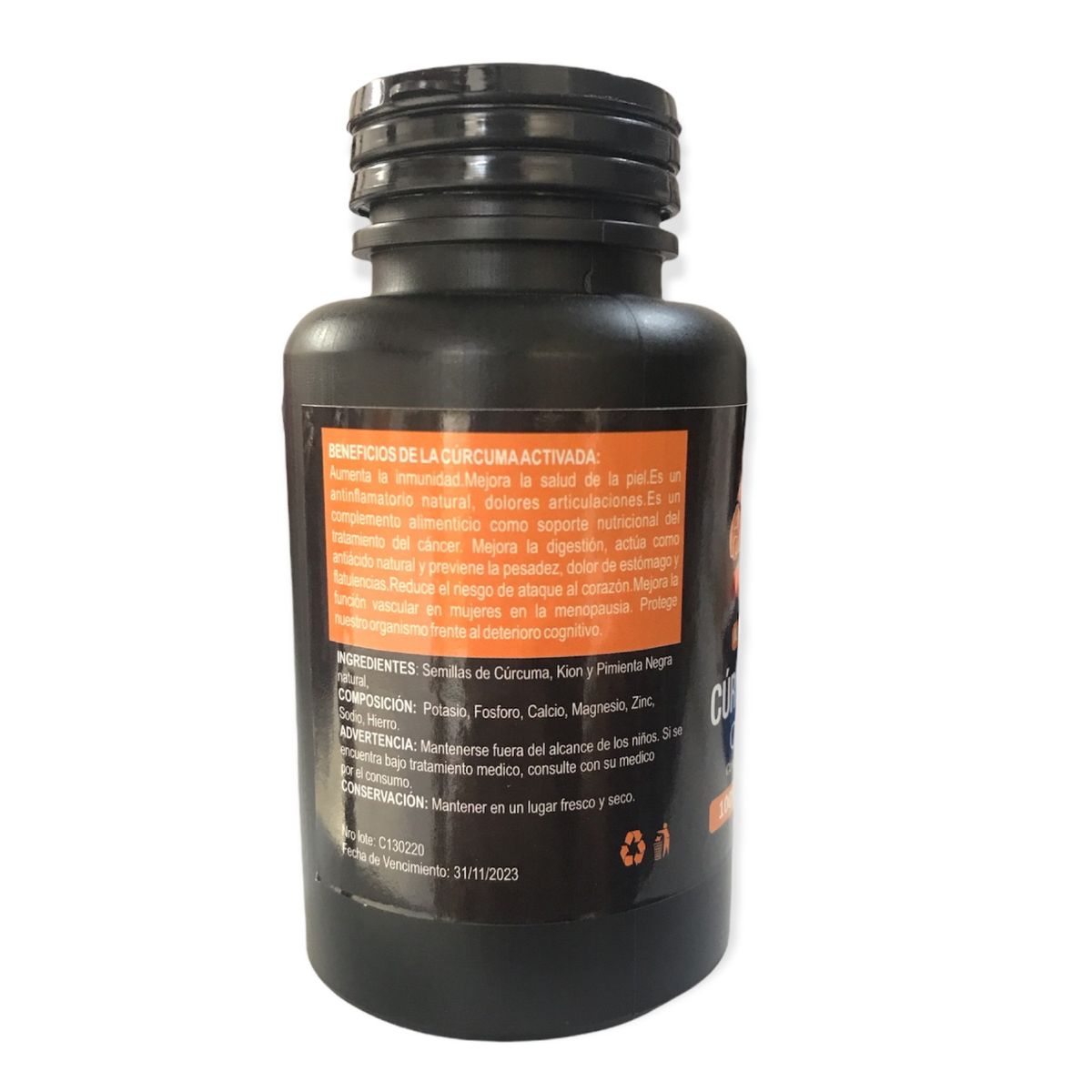 ALKALINE CARE - Cúrcuma Activada 100 Cápsulas