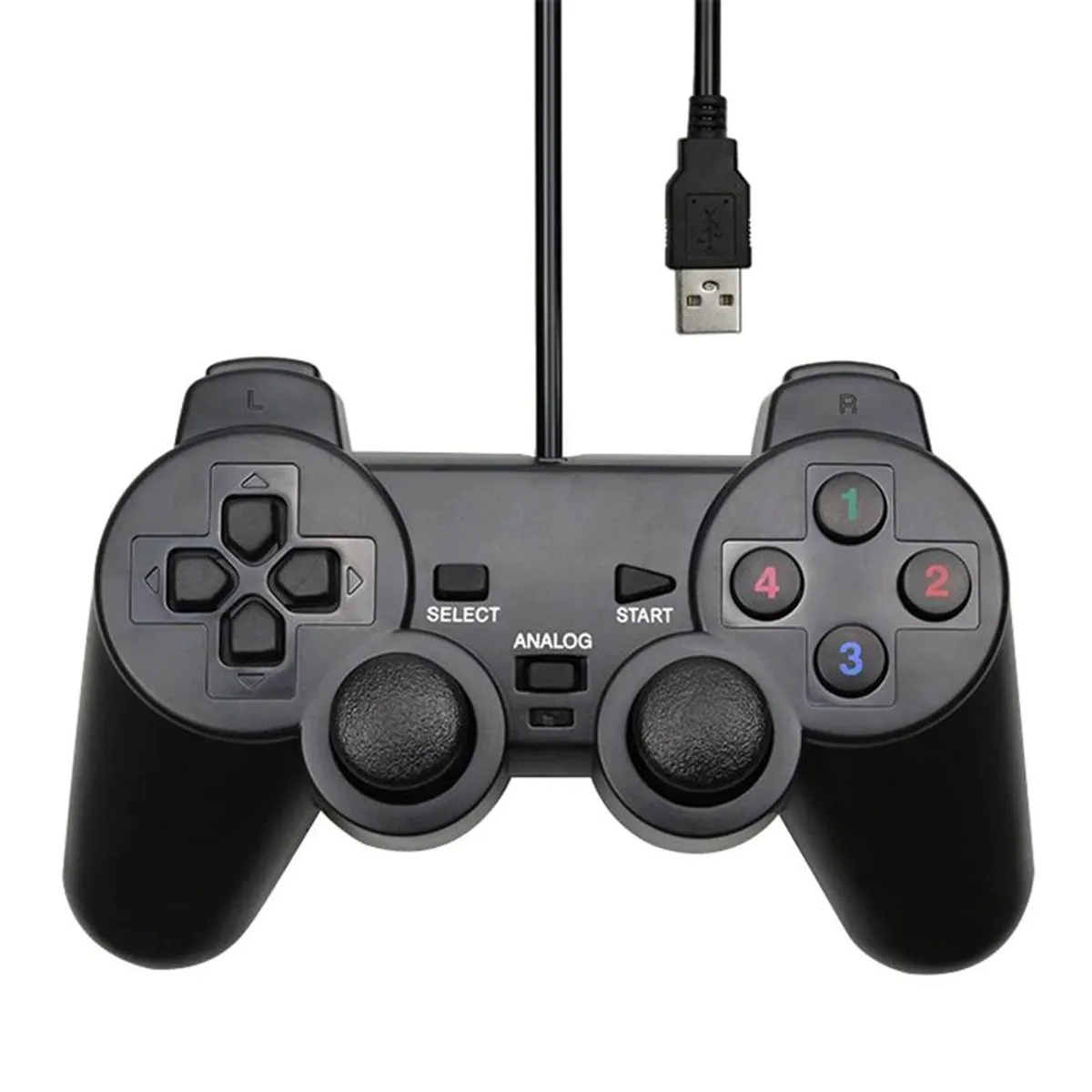 SEISA - Mando USB para PC y Laptop Modelo Play 2 con Cable Para Windows