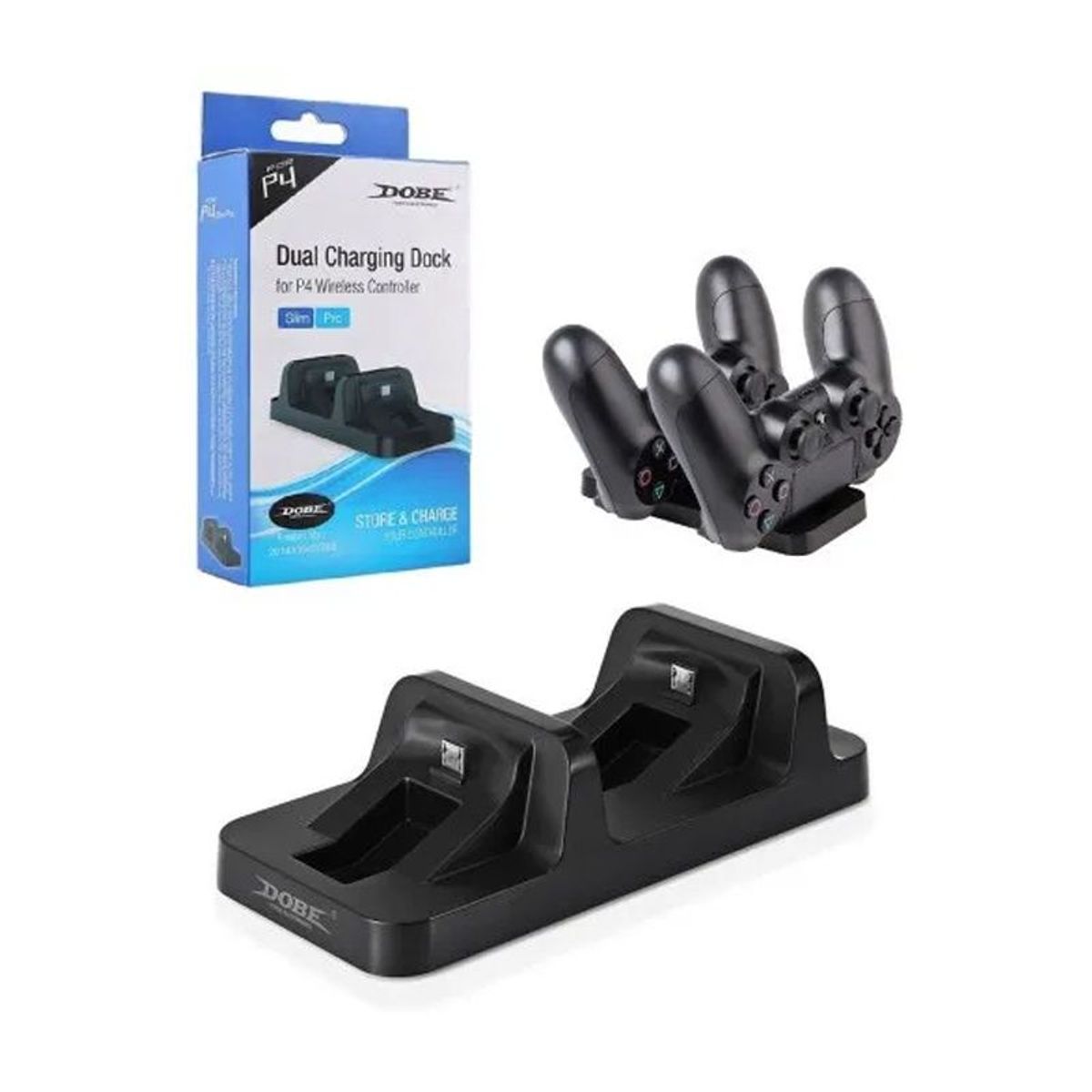 DOBE - Cargador de Mandos Ps4 Dual Shock Playstation 4 Control de Carga