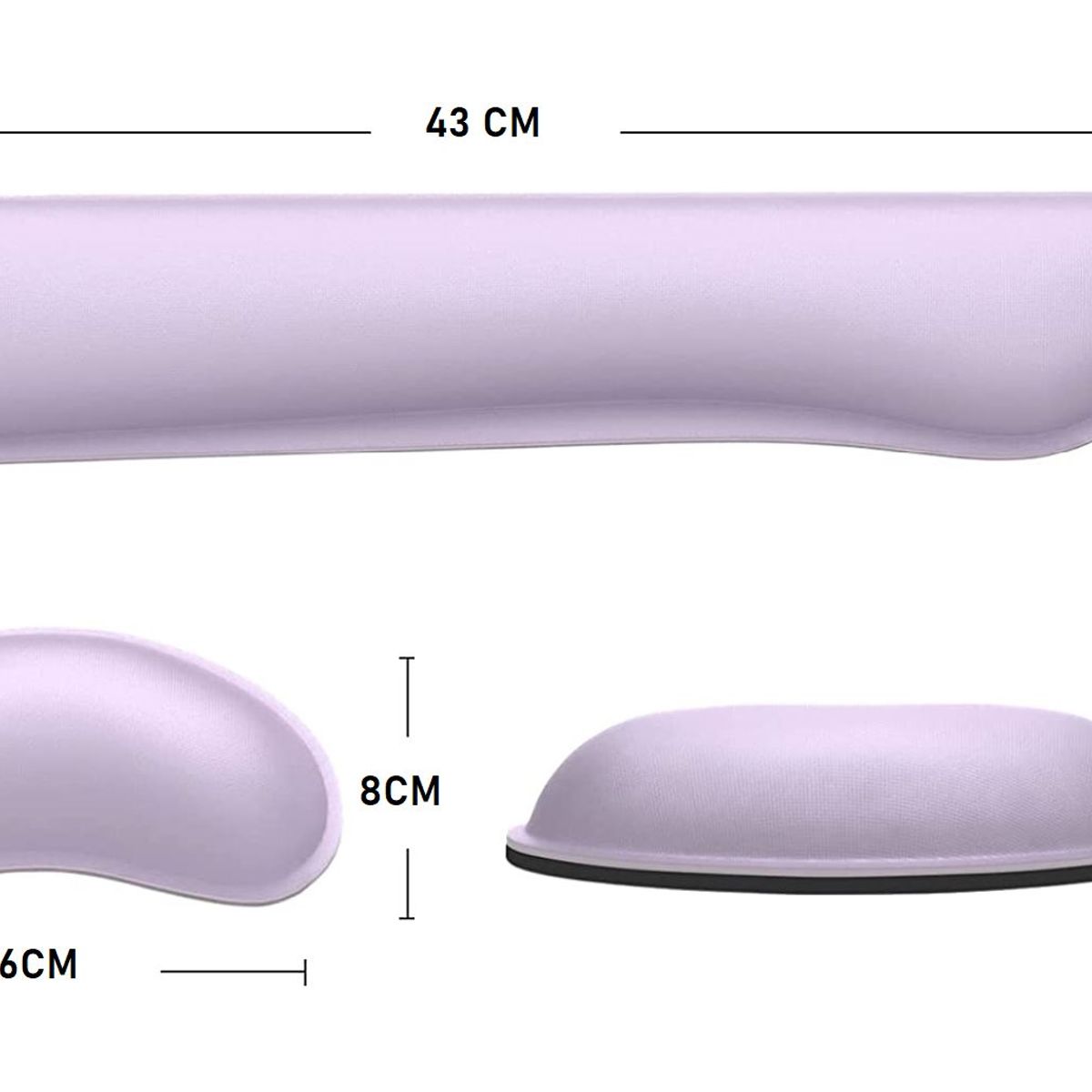 GENERICO - Reposamuñecas Hanma Ergonómico para Teclado y Mouse LILA