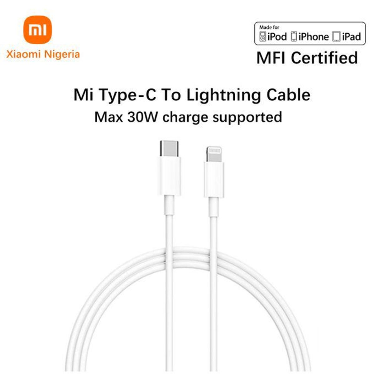 XIAOMI - Cable Xiaomi Mi Type-C To Lightning - Cable 1m