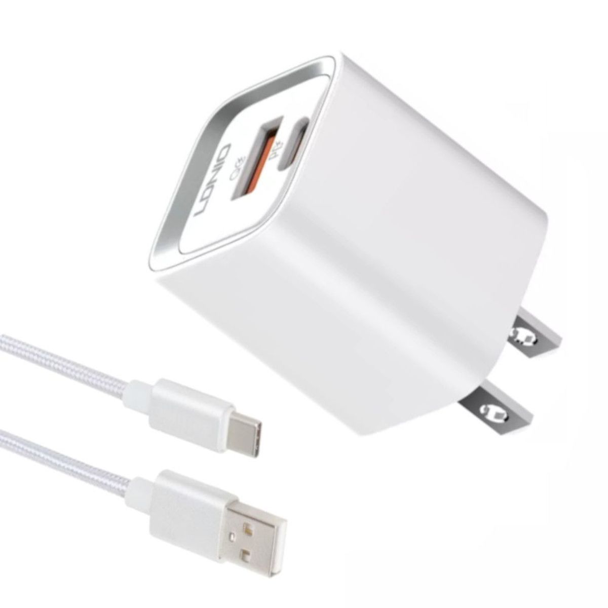 LDNIO - Cargador 20W LDNIO A2318C de Carga Rápida Incluye Cable USB-A a USB-C
