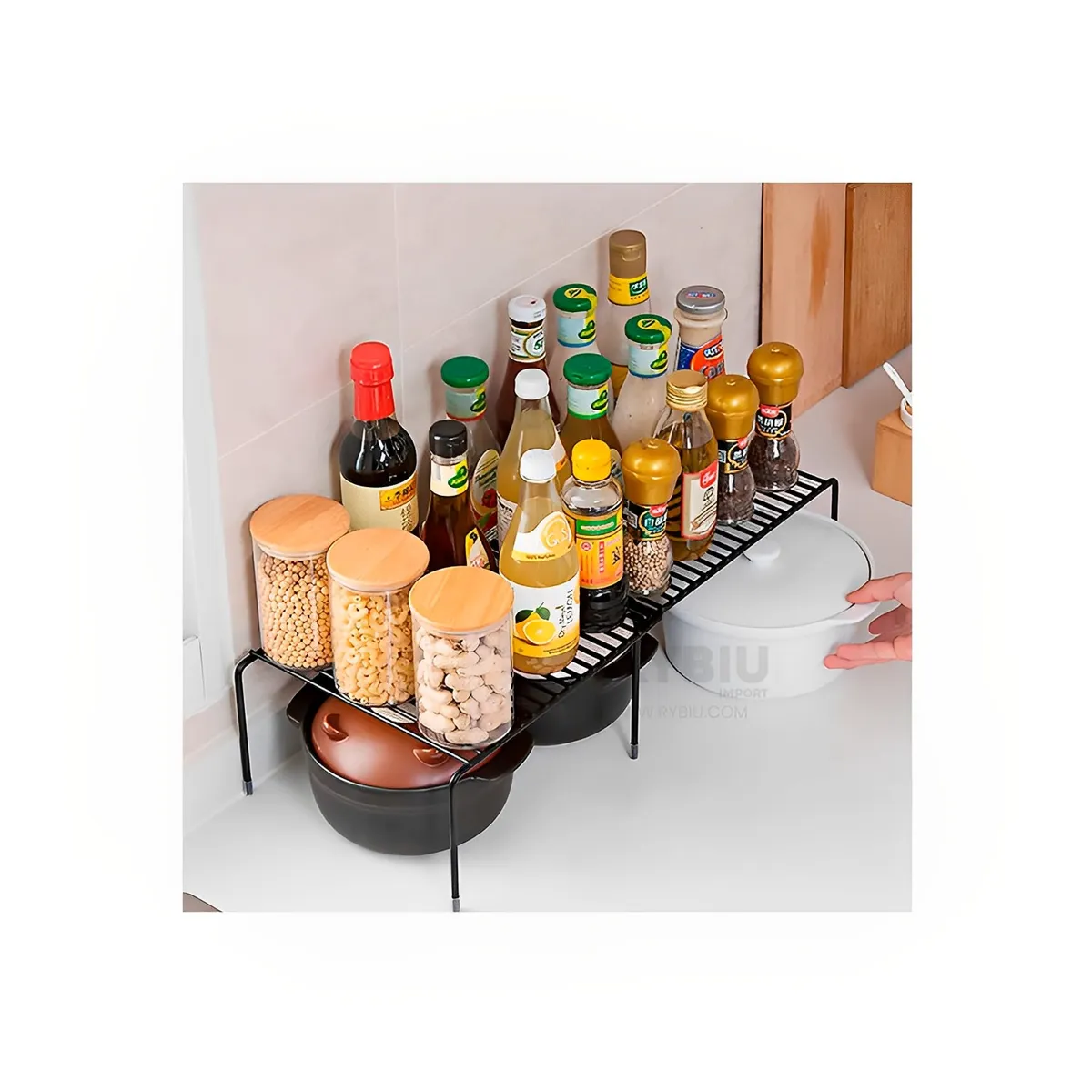 INSPIRA MARKET - Estante organizador Ajustable Negro