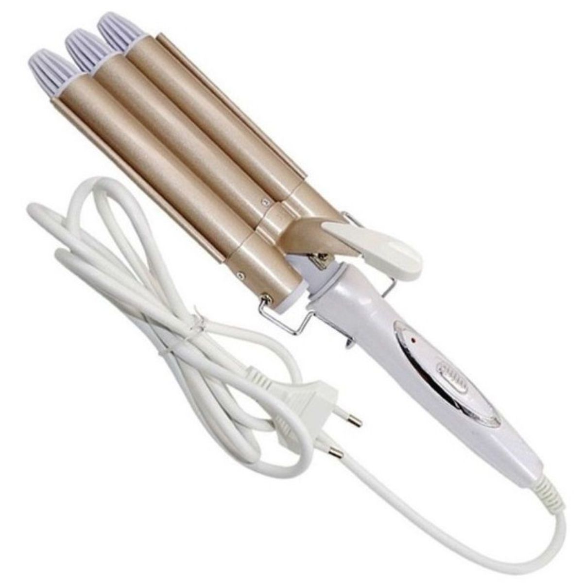 GENERICO - Rizadora Ondulador de Cabello Tenaza 3 Tubos.