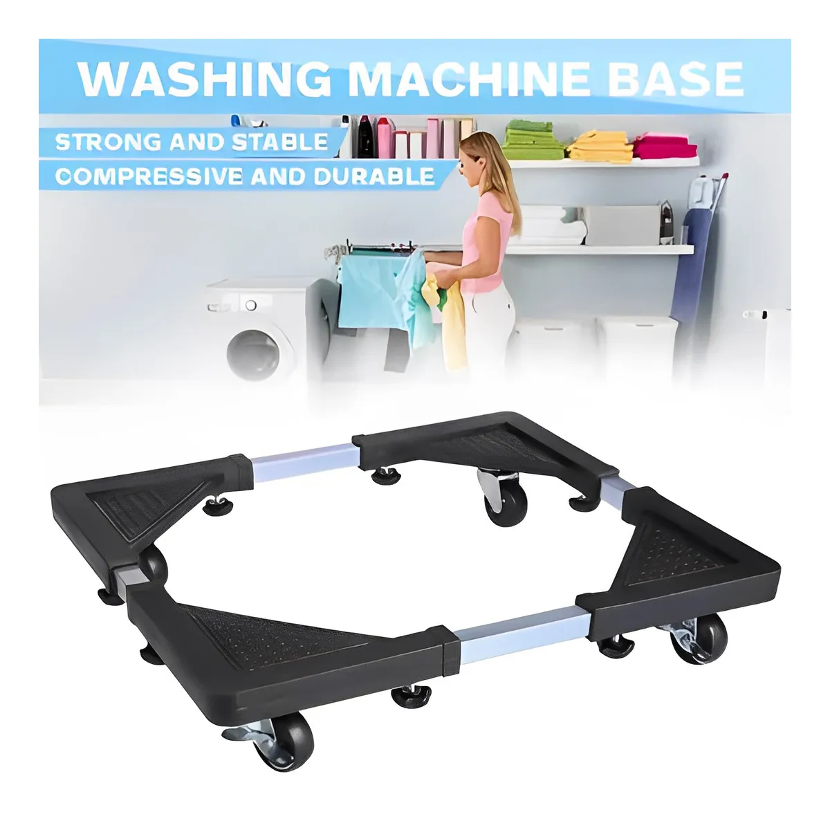 INSPIRA MARKET - Soporte Base Metal con ruedas de Lavadora