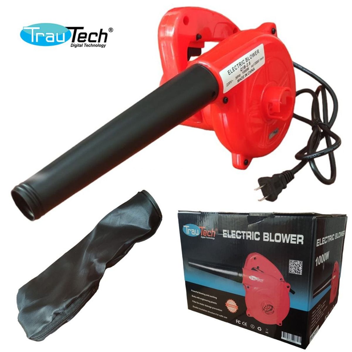 TRAUTECH - Soplador Aspirador de Aire 1000w TRAUTECH Pc Laptop Limpieza carro