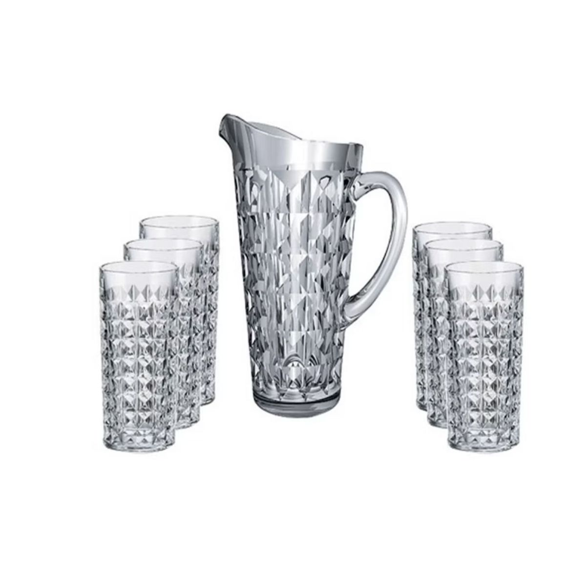 INSPIRA MARKET - Juego de Jarra Diamon con 6 Vasos Elegantes