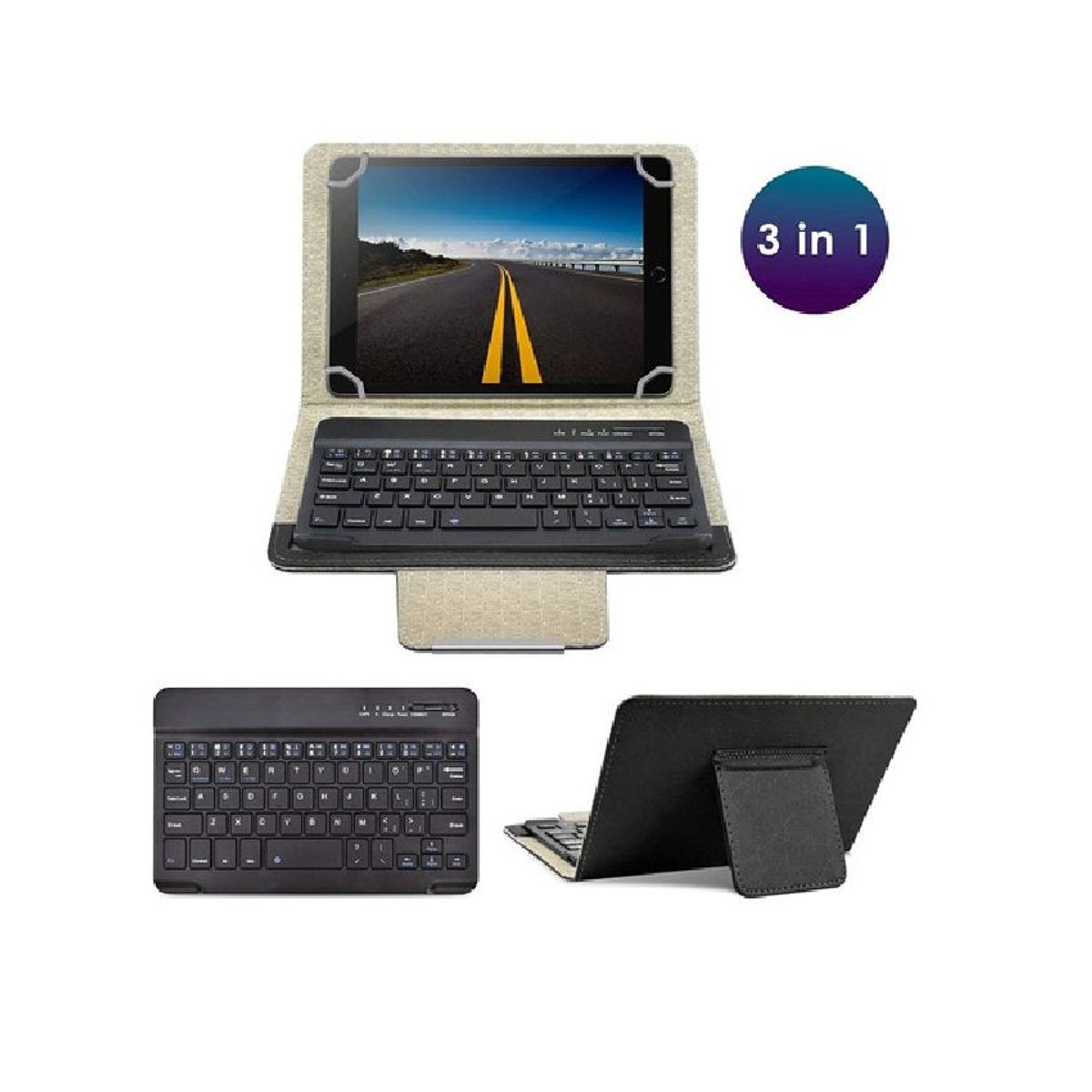 GENERICO - Funda Universal con Teclado Bluetooth Tablet 9.6 - 10.5 pulg. Portátil
