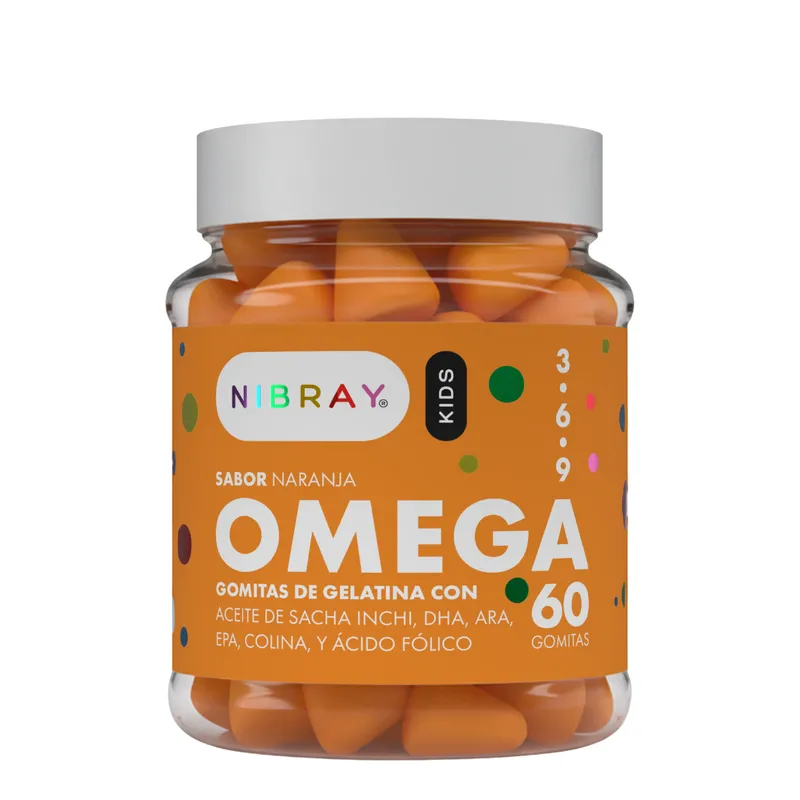 NIBRAY - Omega 3 6 y 9 DHA ARA EPA Colina para Niños Nibray Kids