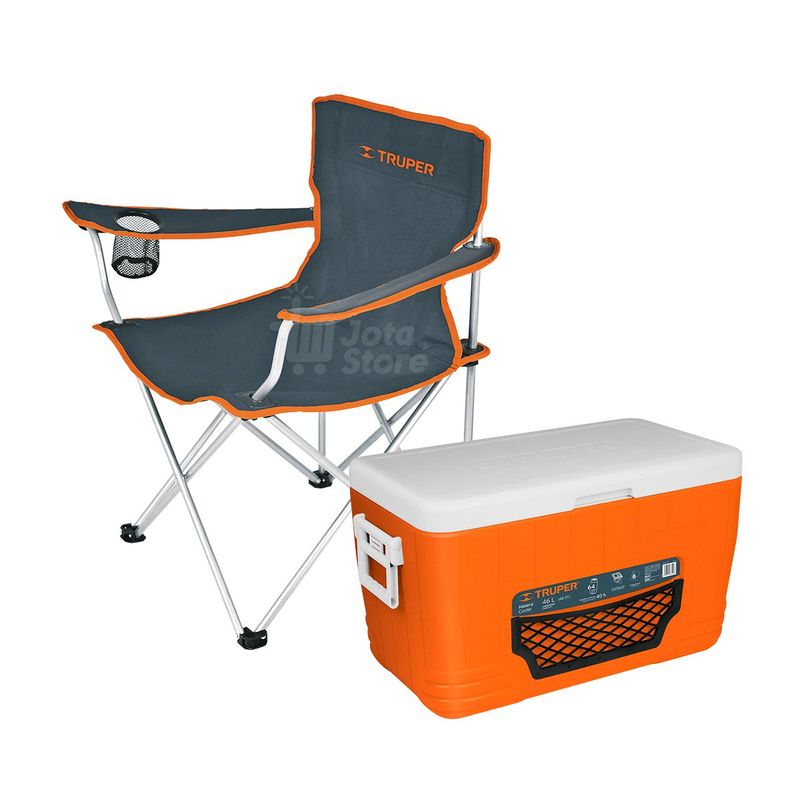TRUPER - Pack Veraniego Truper Silla de Verano y Cooler Hielera 46L