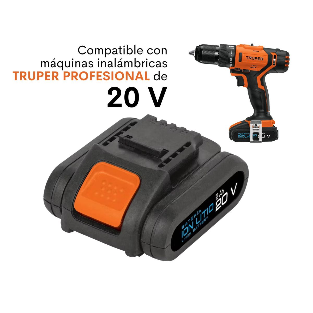 TRUPER - Batería ion Litio, 20 V para taladro - truper