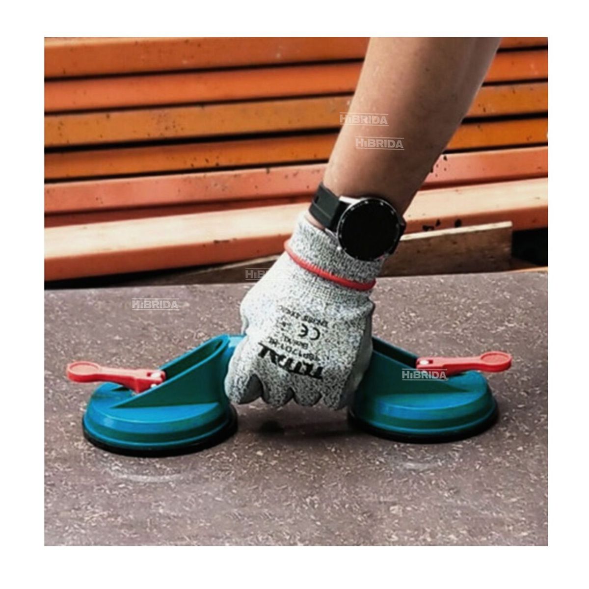 TOTAL TOOLS - VENTOSA SOPAPA DOBLE 50K TOTAL PARA VIDRIO MAYOLICAS X3