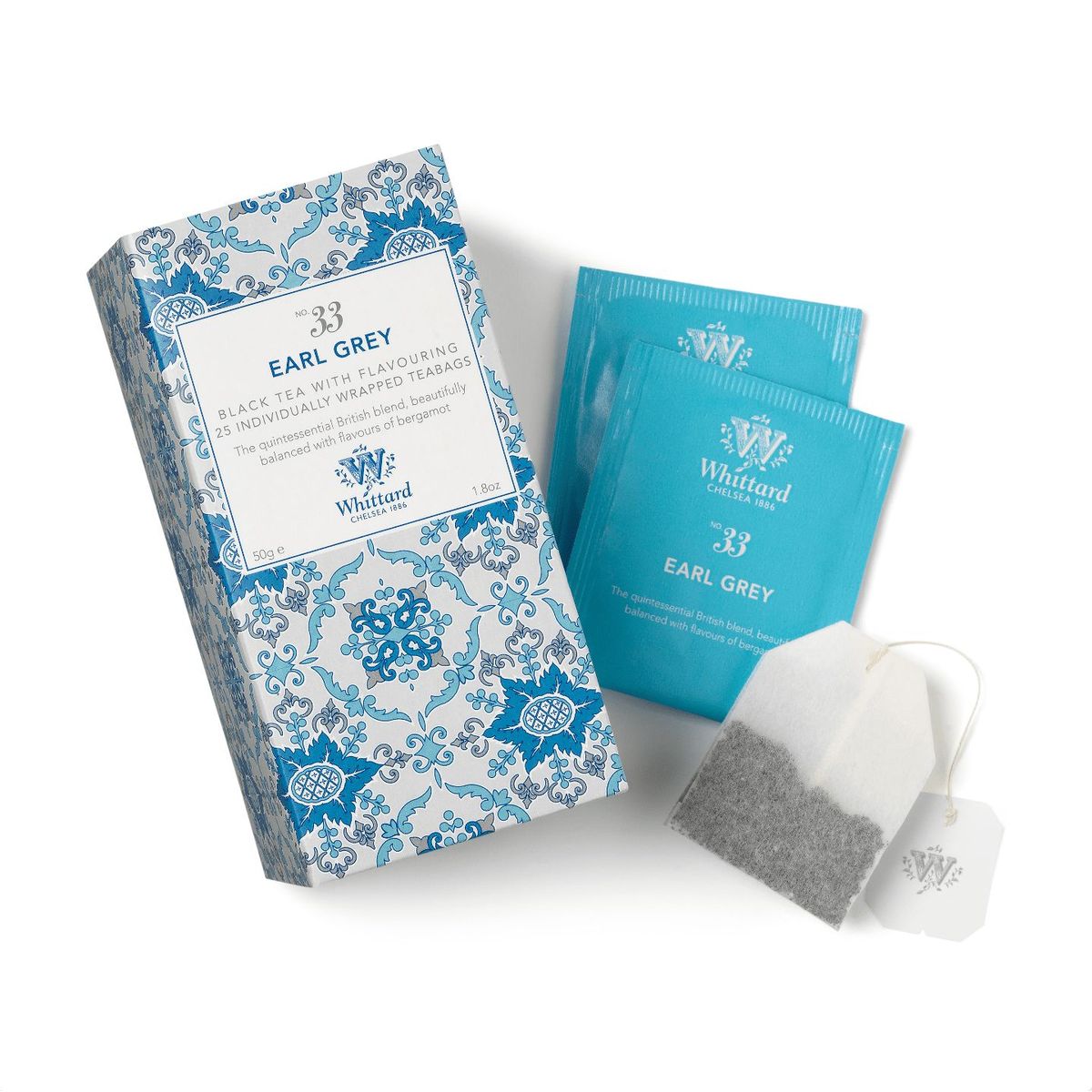 WHITTARD - Té negro sabor Bergamota Earl Grey Whittard x 25 filtrantes