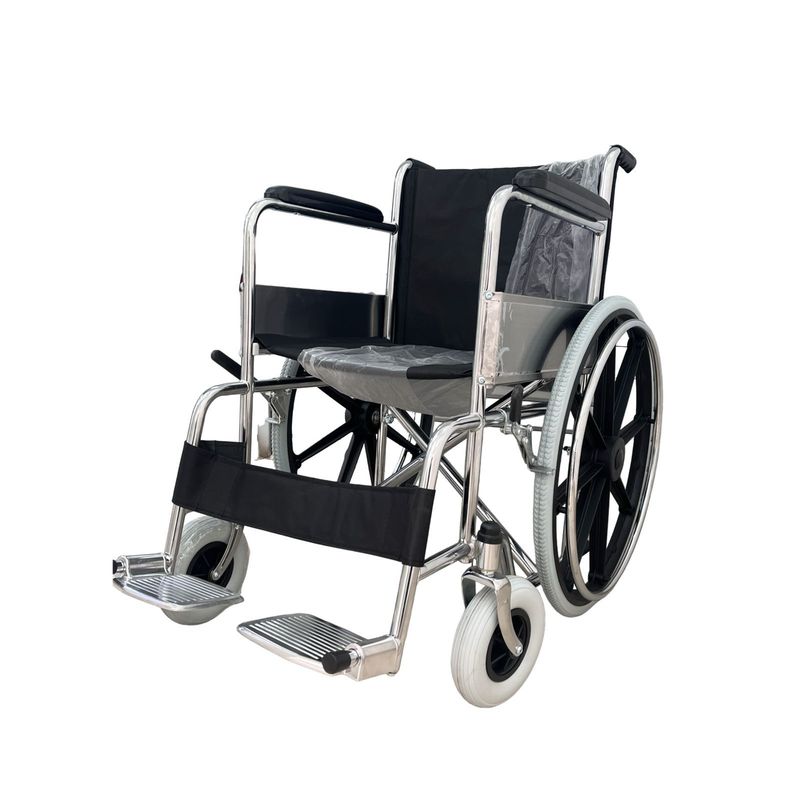 GENERICO - SILLA DE RUEDAS DE ACERO CROMADO