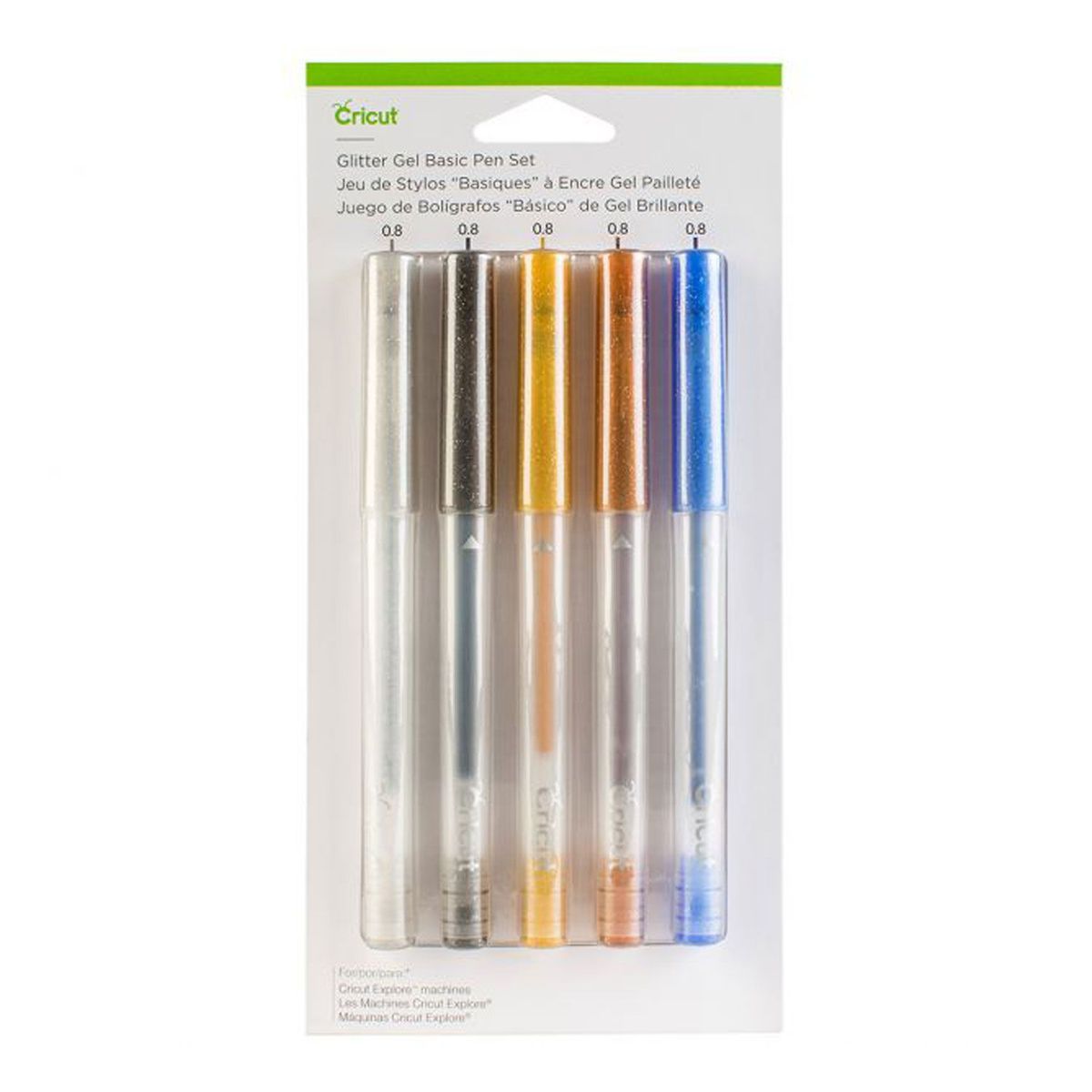 CRICUT - Boligrafos Colores Glitter Gel Cricut - 5 und /Explore-Maker