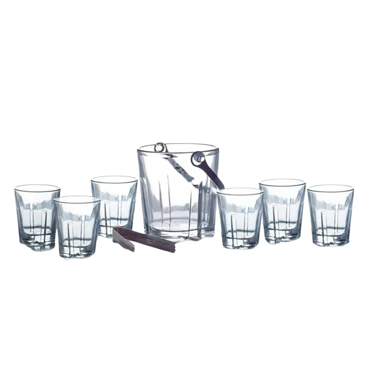 INSPIRA - Hielera de Vidrio Set de 7 PCS Hielera más 6 vasos