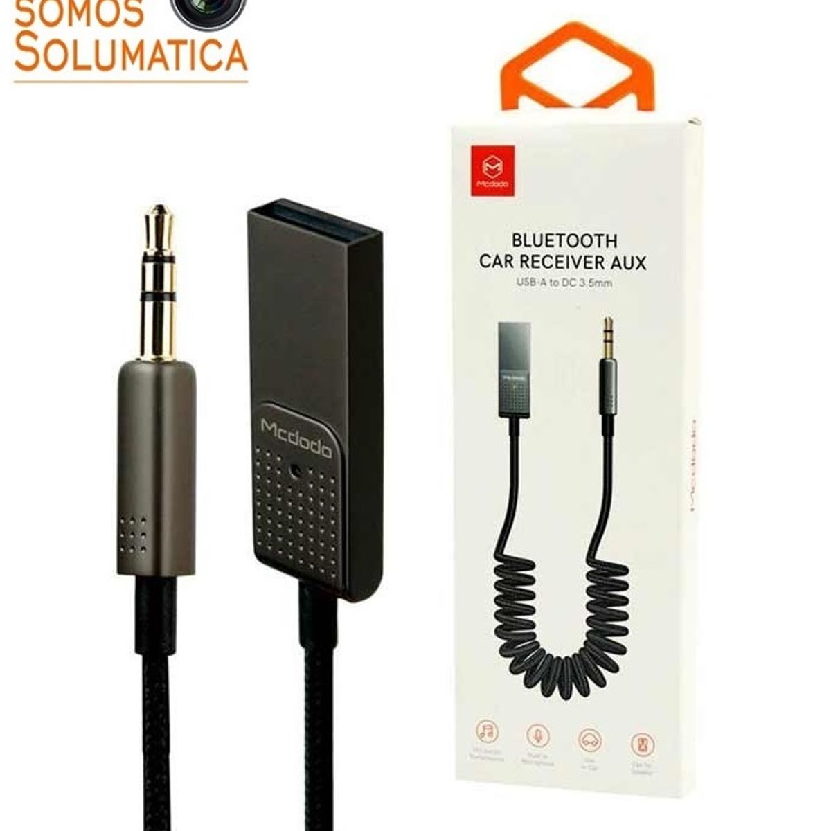 MCDODO - Receptor Bluetooth Auxiliar plug - Para Autoradio - Mcdodo