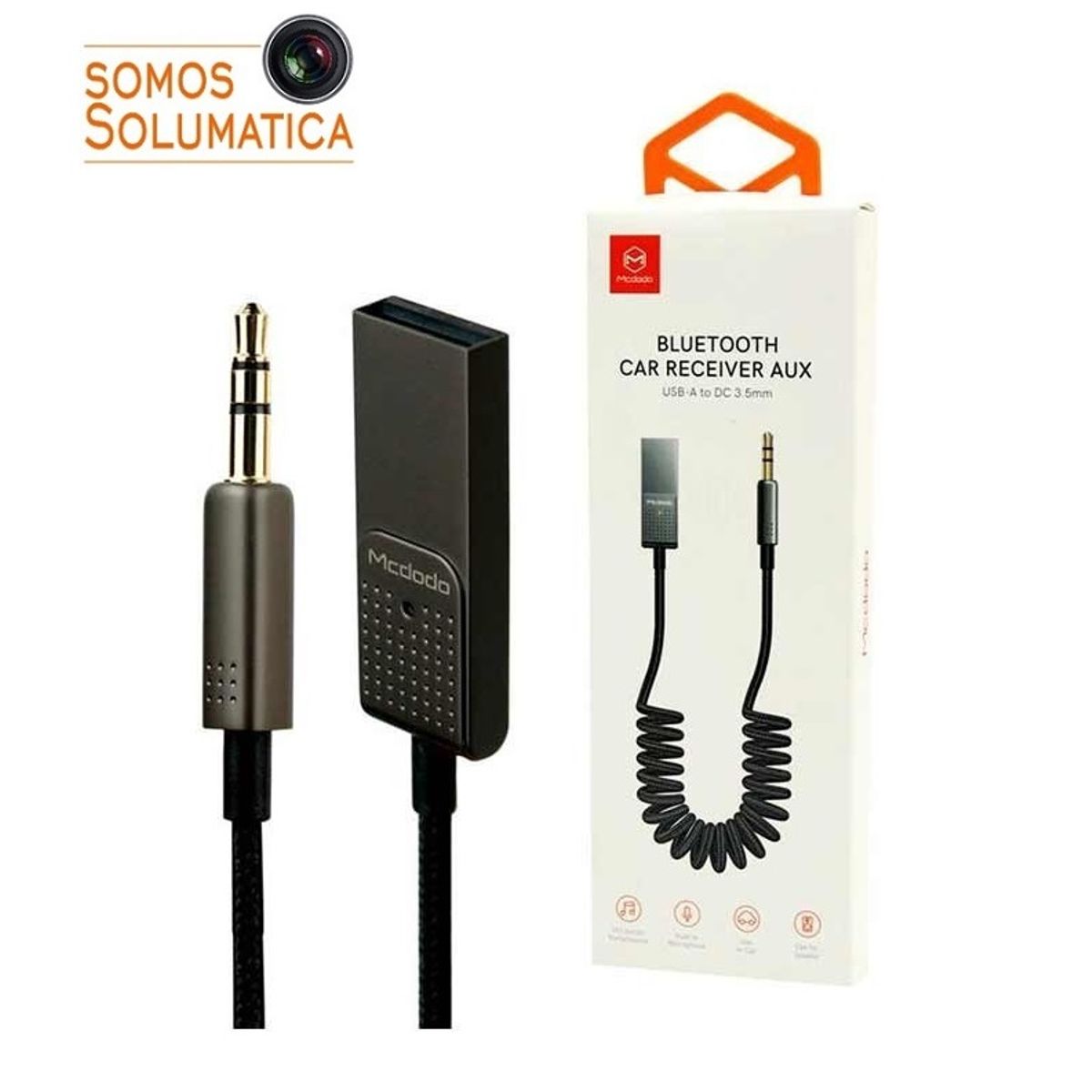 MCDODO - Receptor Bluetooth Auxiliar plug - Para Autoradio - Mcdodo