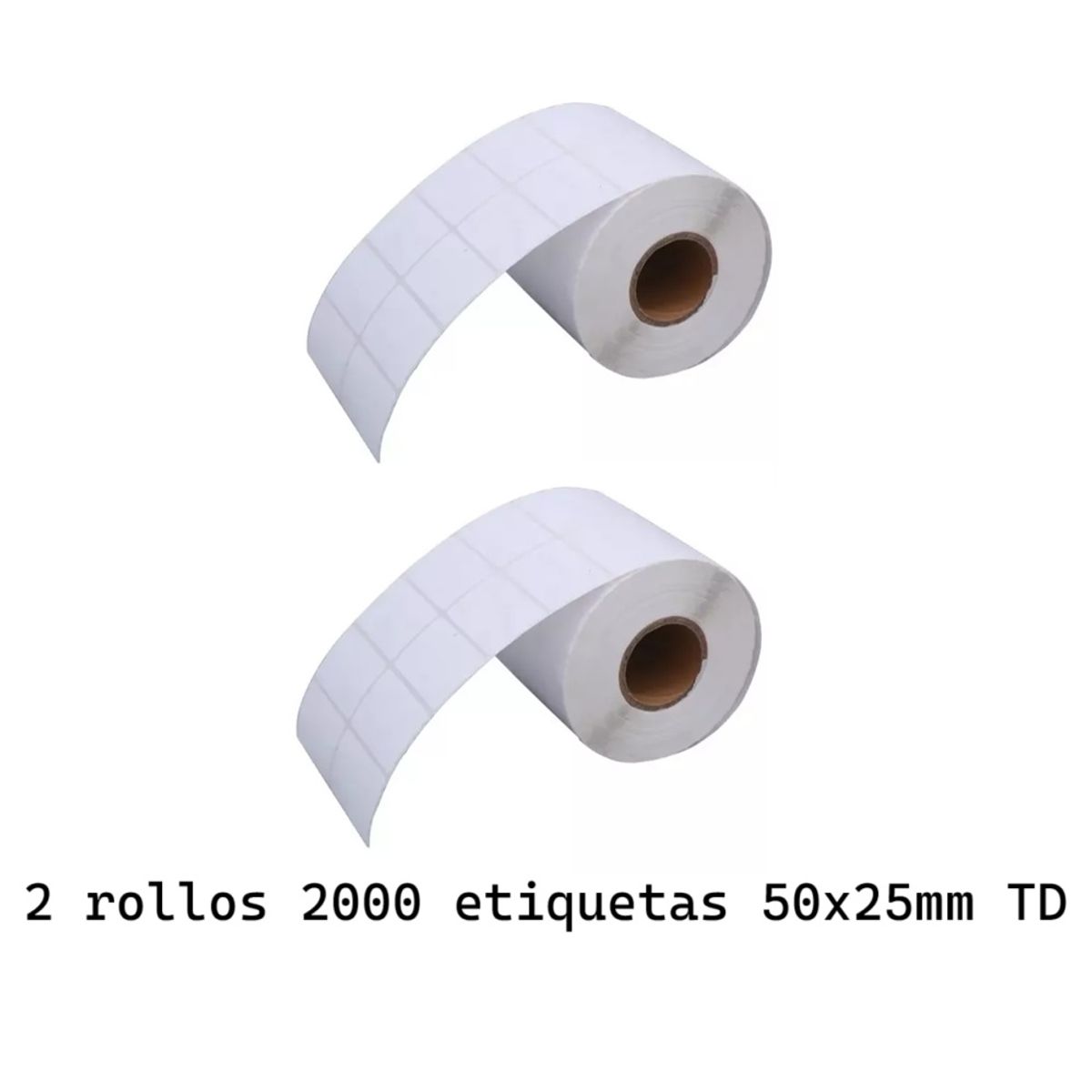 JPSYSTEMS - 2 Rollos de 2000 etiquetas adhesivas térmico directo 50x25mm