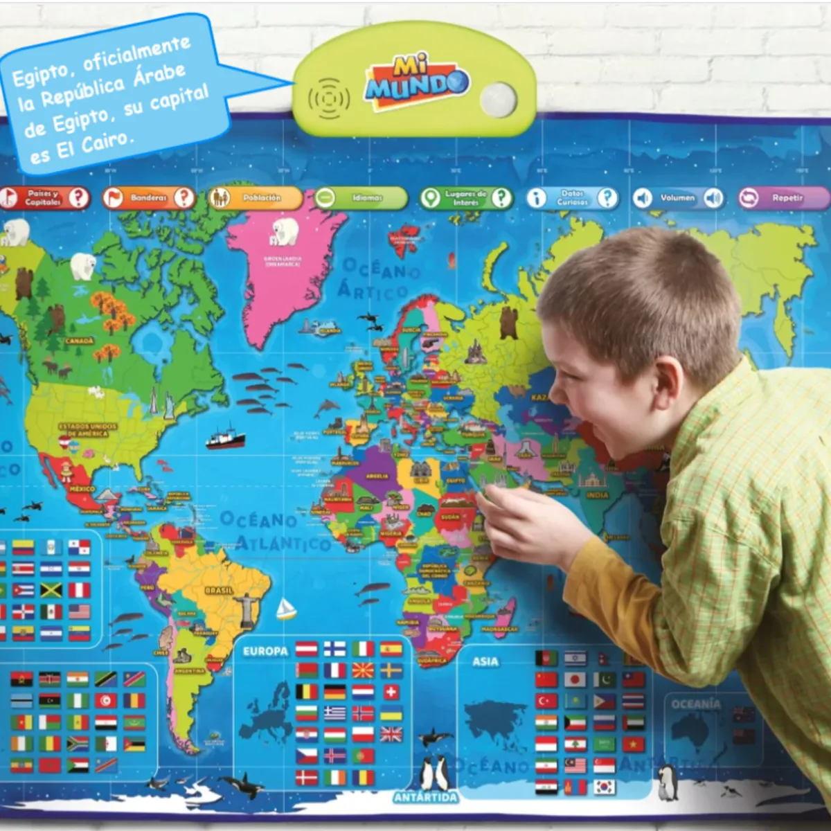 CLUB MI MUNDO - Mapamundi interactivo con voz i-Póster Mi Mundo