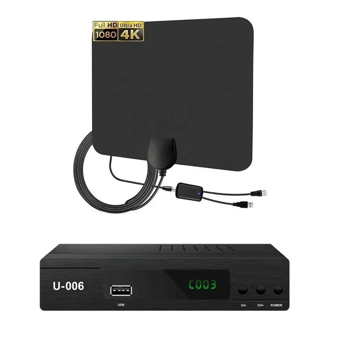 GENERICO - Sintonizador Digital TDT Full HD con Antena Digital Interior