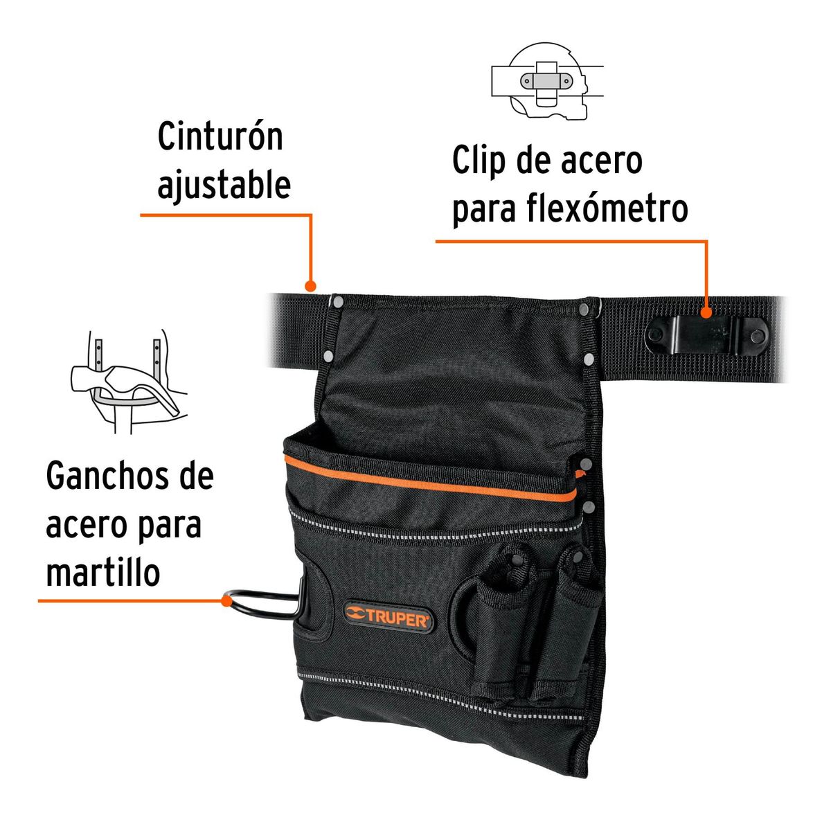 TRUPER - Cinturon Porta Herramientas de Poliester Truper