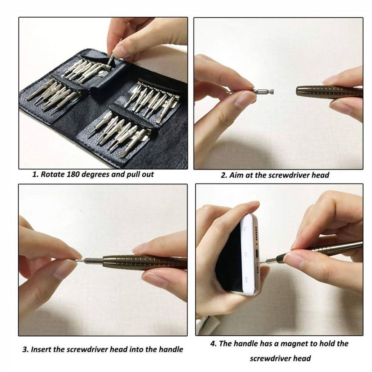 TRAUTECH - Set Destornillador 24 Piezas TRAUTECH precisión 24 en 1 Bolsillo