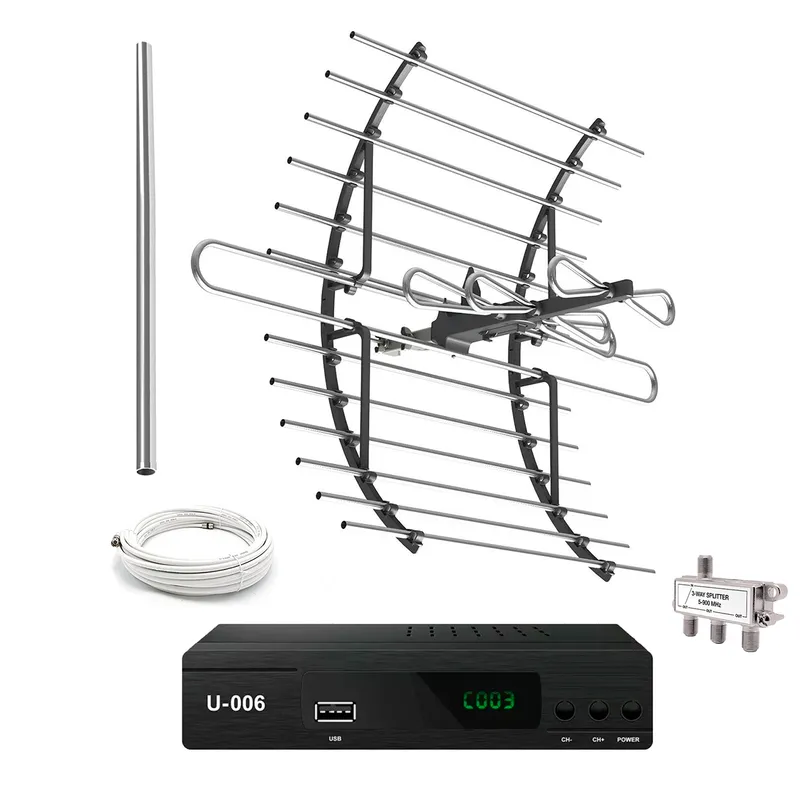 GENERICO - Sintonizador Decodificador Tdt  Antena Exterior Splitter 3 Vías kit