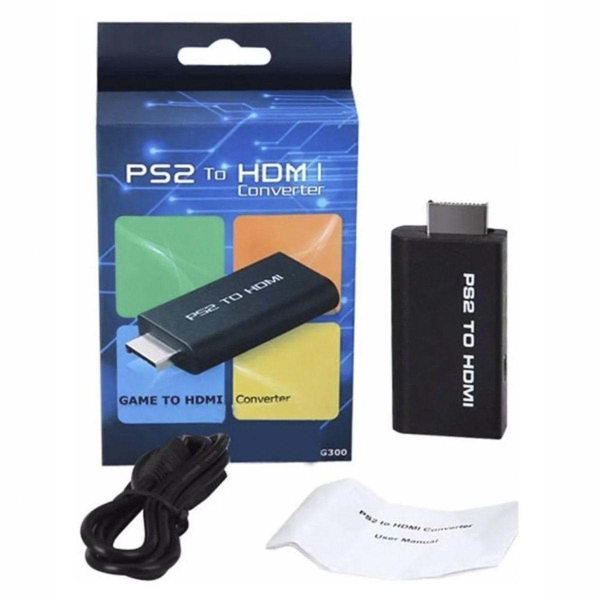 GENERICO - Convertidor PS2 a HDMI video converter audio y video adaptador